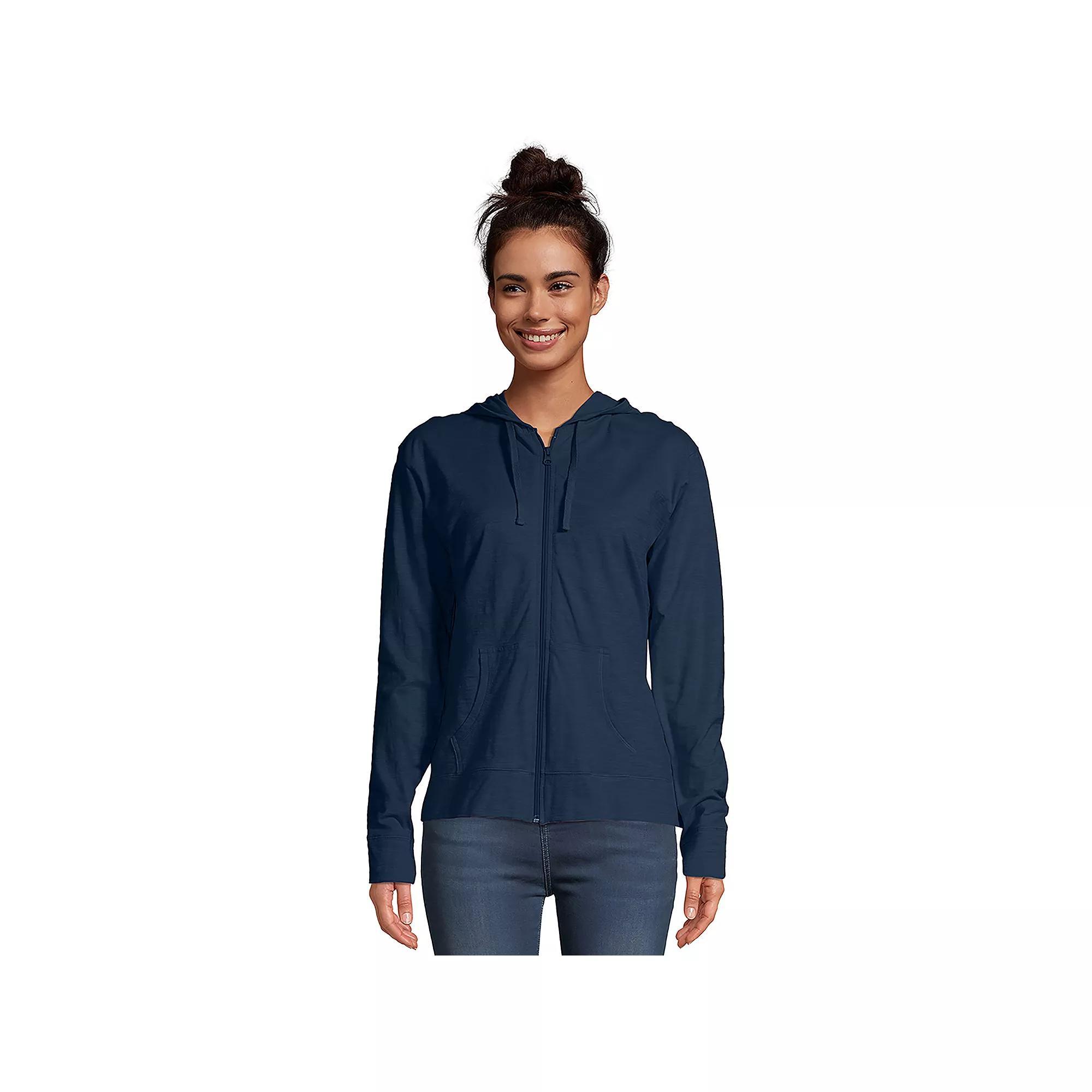 Womens Hanes Slub Jersey Full Zip Hooded Sweatshirt Product Image