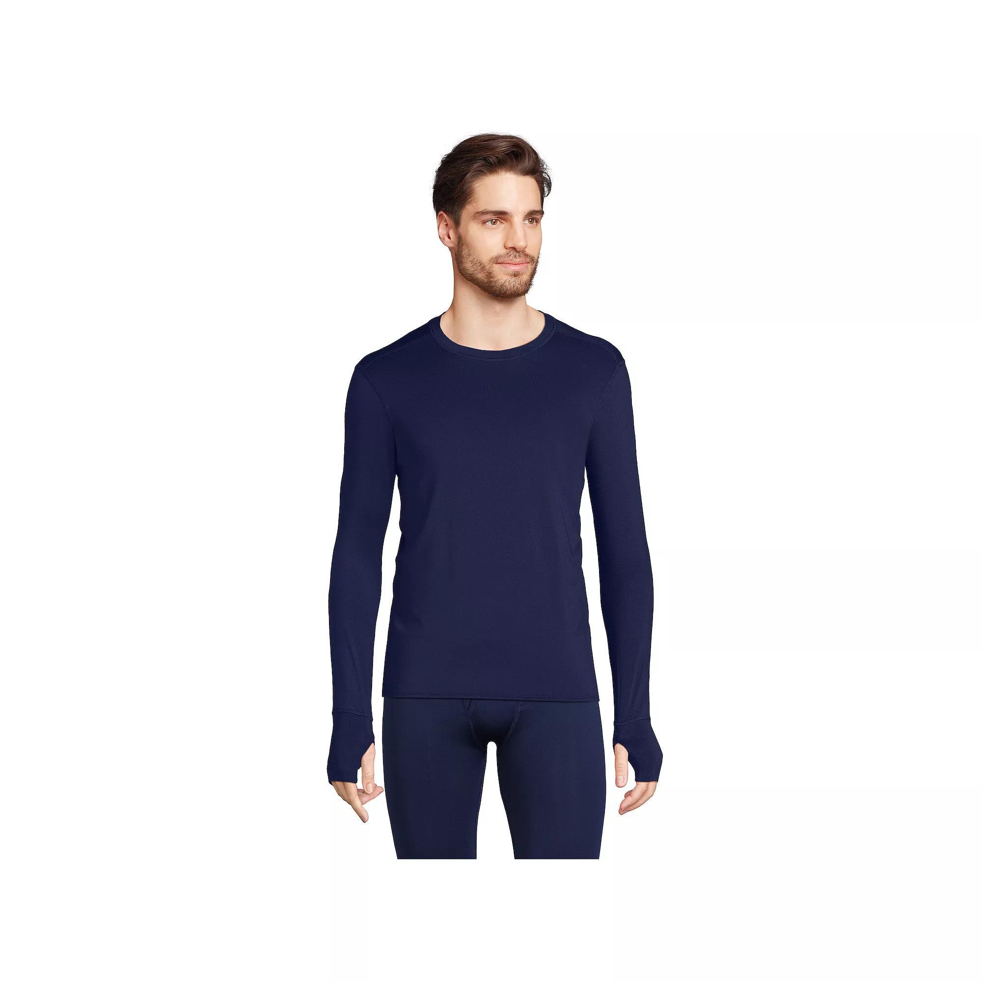 Men's Lands' End Flex Performance Crewneck Top, Size: XL, Deep  Blue Product Image