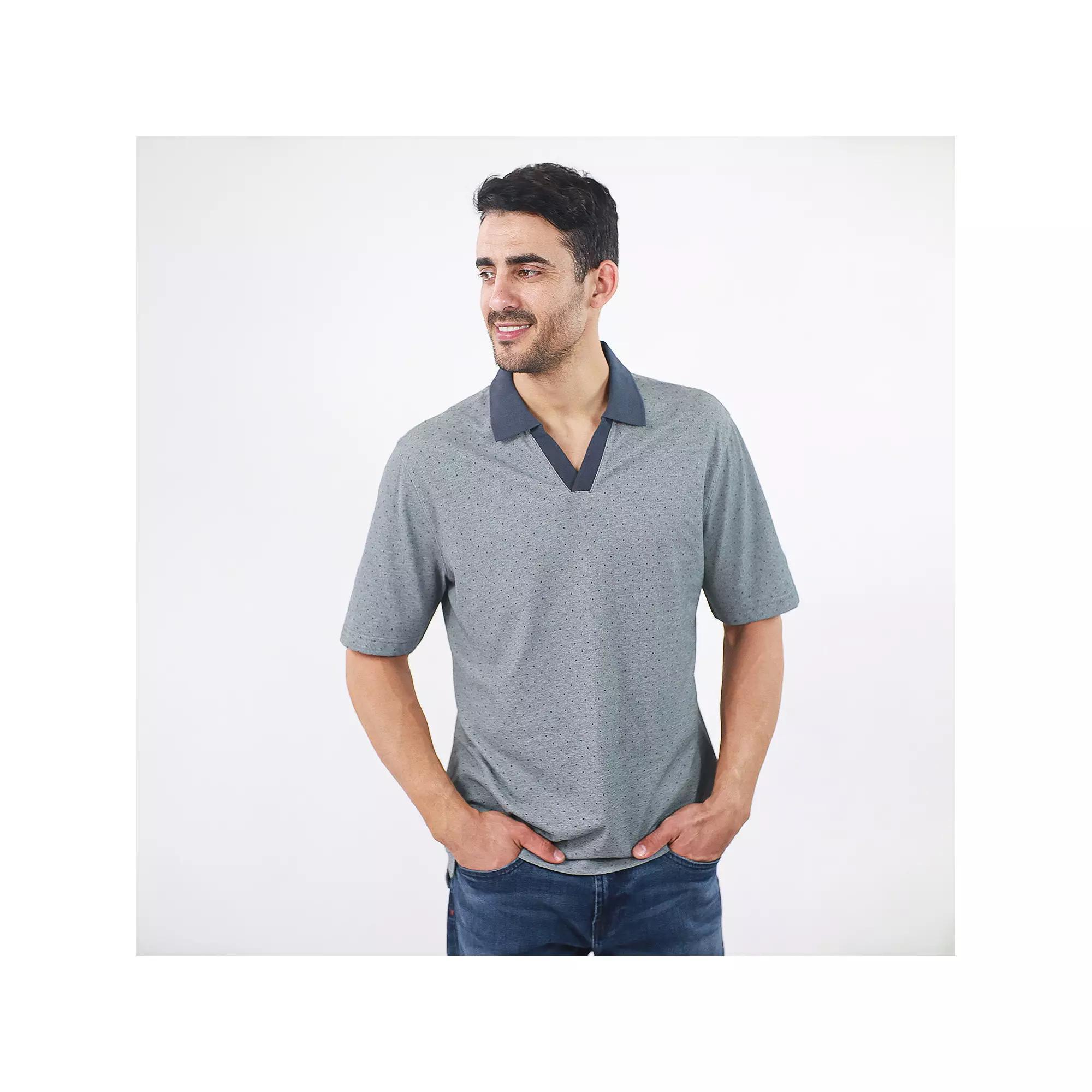 Men's JACHS NY Short Sleeve Lightweight Knit Oxford Polo, Size: XL, Blue Product Image