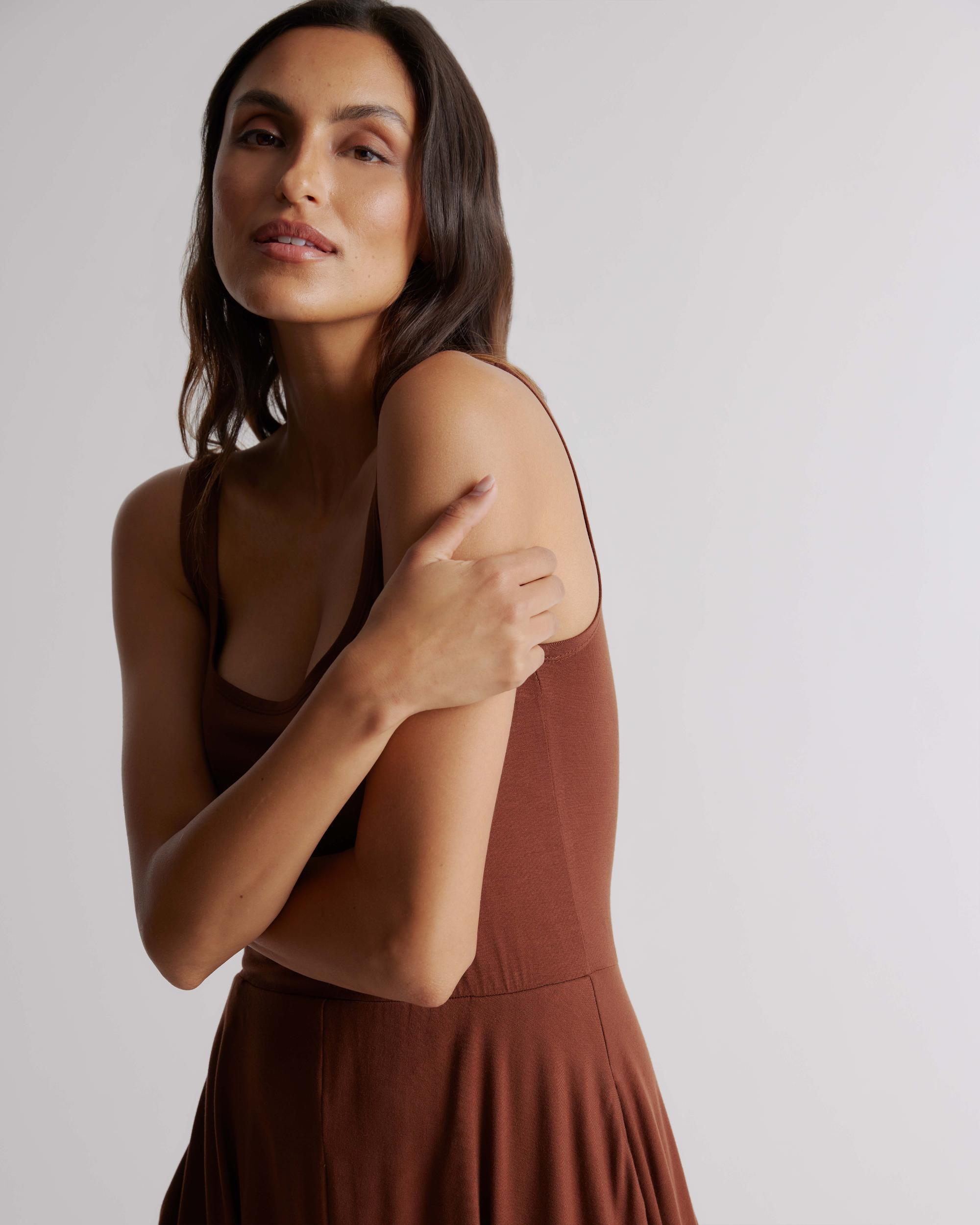 Quince | Women's Tencel Jersey Fit & Flare Dress Size XL Product Image