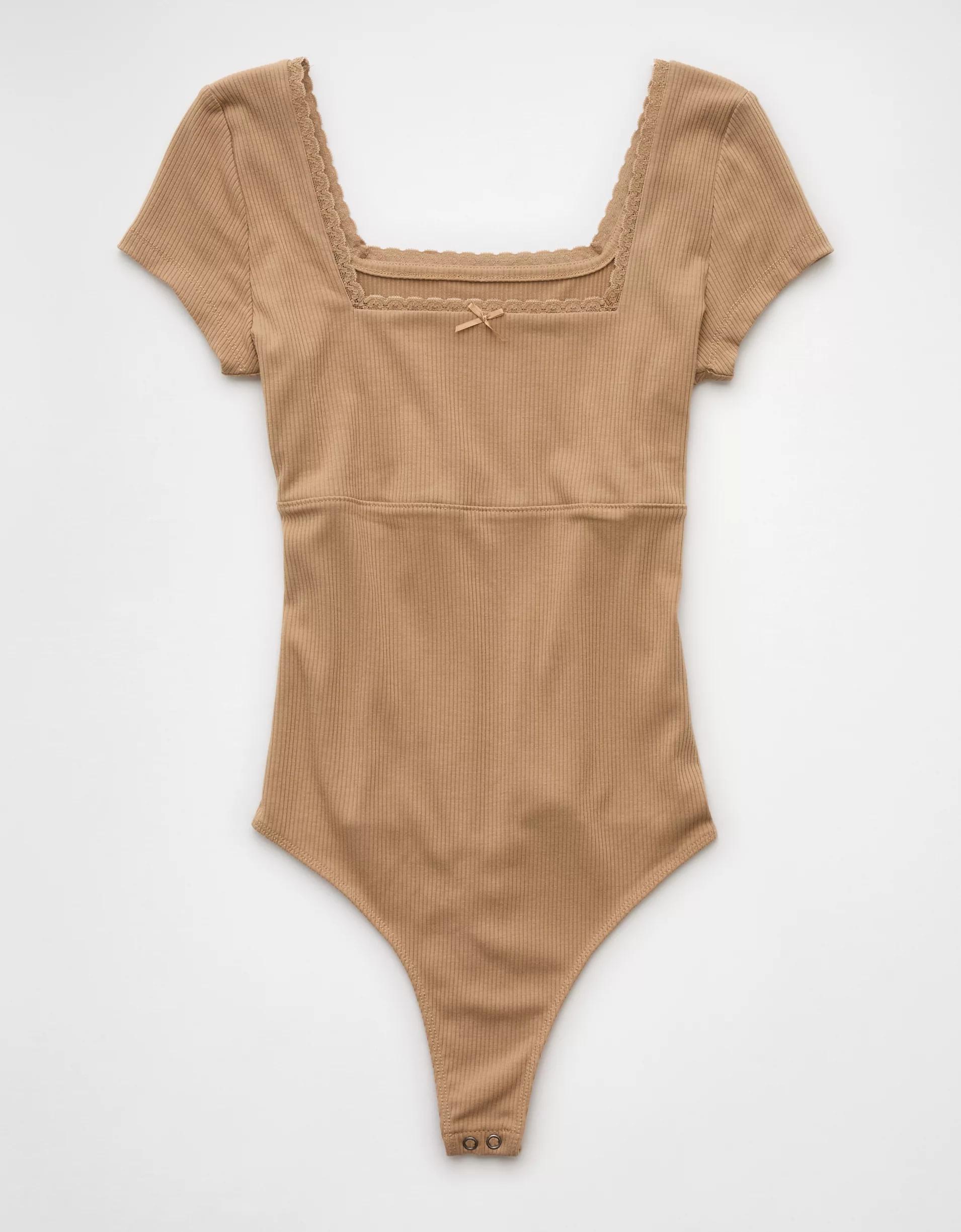 AE Short Sleeve Square Neck Bow Bodysuit Product Image