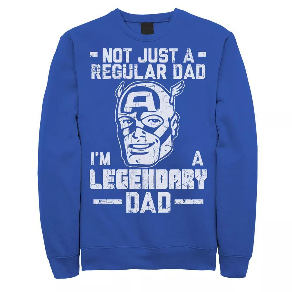 Men's Marvel Captain America Father's Day Regular Sweatshirt, Size: XXL, Royal Product Image