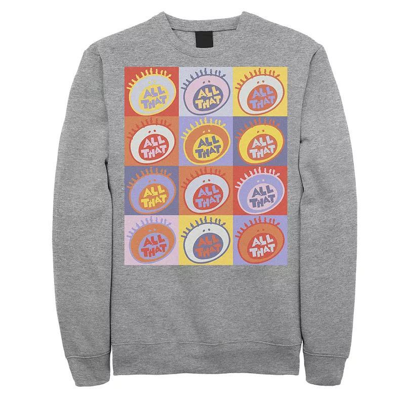 Men's Nickelodeon All That Classic Vintage Logo Panels Graphic Fleece Pullover, Size: 3XL, Athletic Grey Product Image