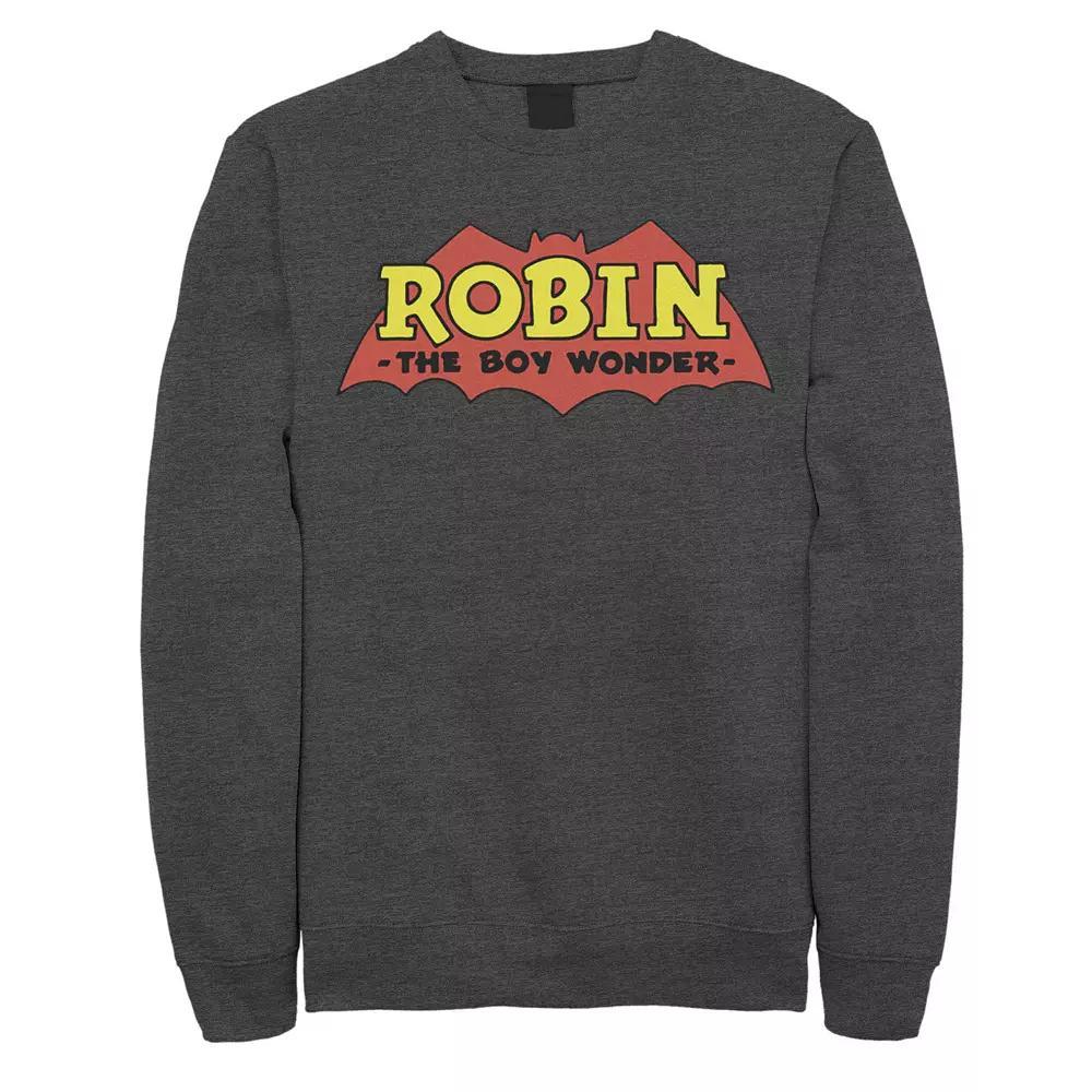 Men's DC Comics Robin The Boy Wonder Classic Logo Sweatshirt, Size: Medium, Grey Heather Product Image