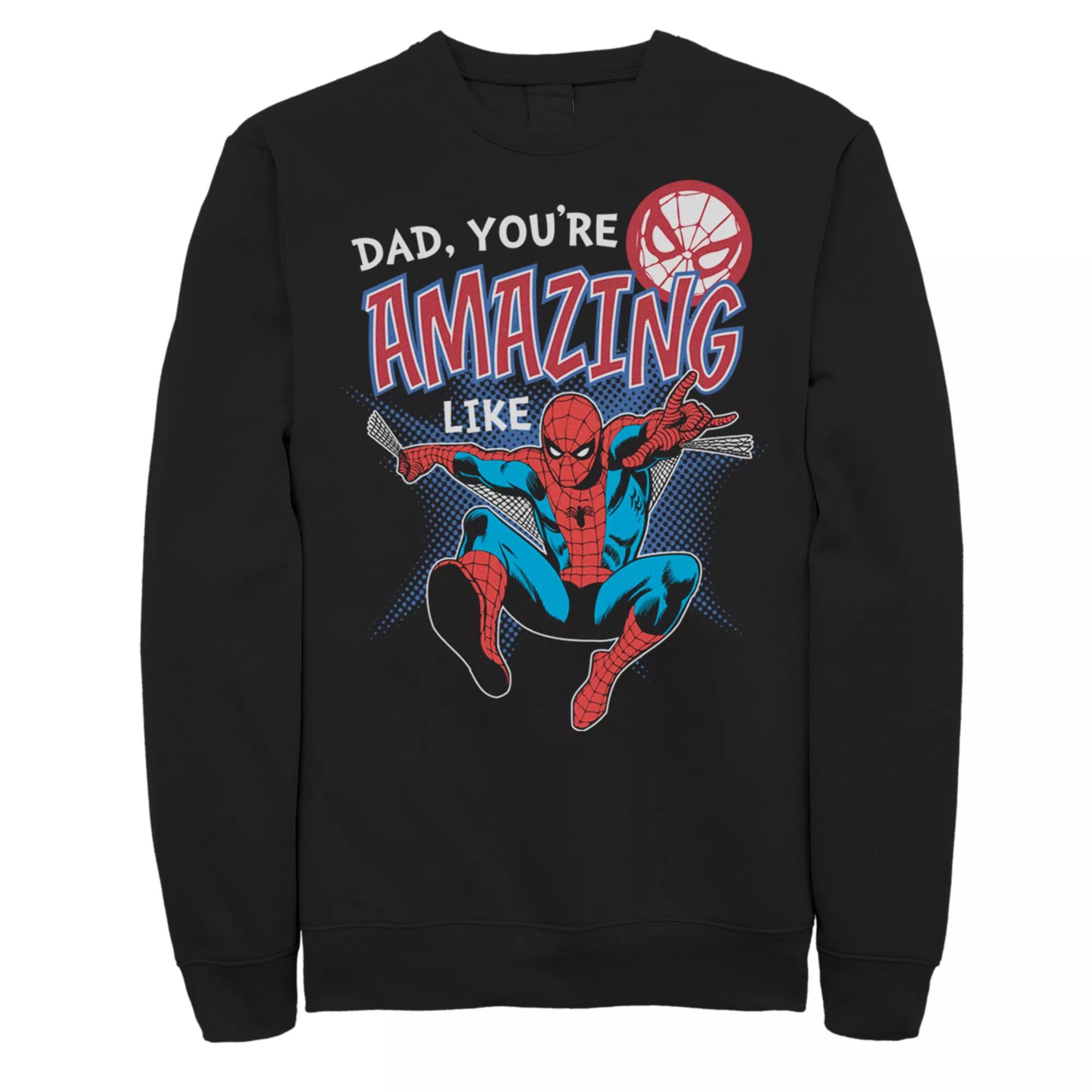 Men's Marvel Dad Amazing Like Spider-Man Sweatshirt, Size: XXL, Black Product Image