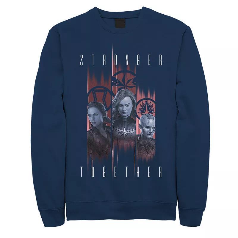 Mens Avengers Endgame Stronger Trio Pullover Blue Product Image