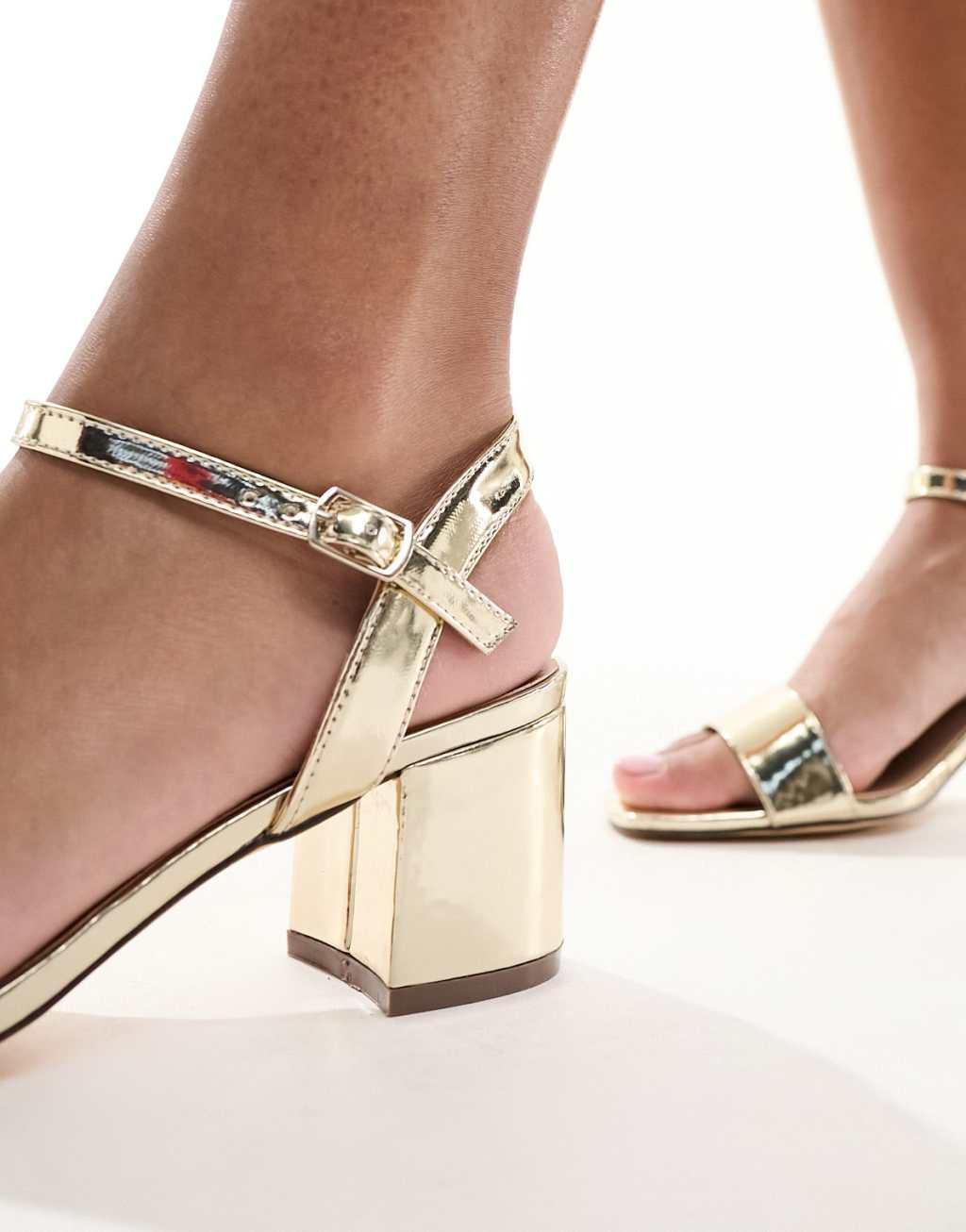 London Rebel wide fit block heel sandals Product Image