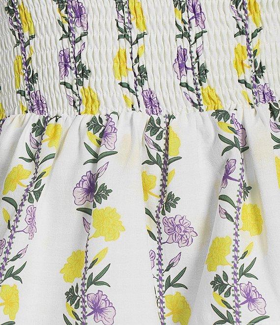 TCEC Sleeveless Floral Printed Tie-Shoulder Fit-And-Flare Dress Product Image
