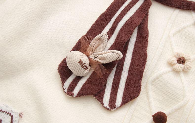 Sailor Collar Paw Applique Sweater Product Image