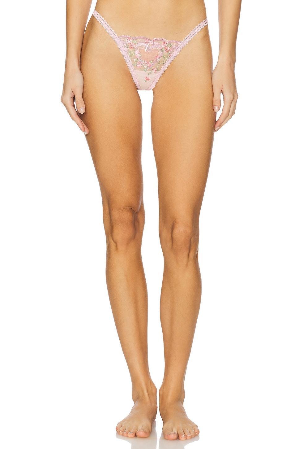 Ily Embroidery Thong Panty For Love & Lemons Product Image