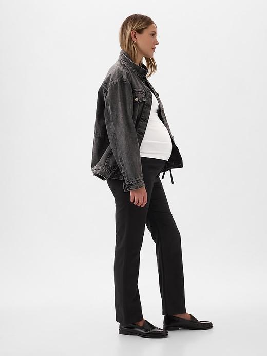 Maternity Full Panel Twill Khakis Product Image
