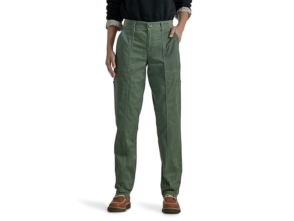 Womens Lee Ultra Lux Comfort with Flex-To-Go Straight-Leg Utility Pants Green Grove Product Image