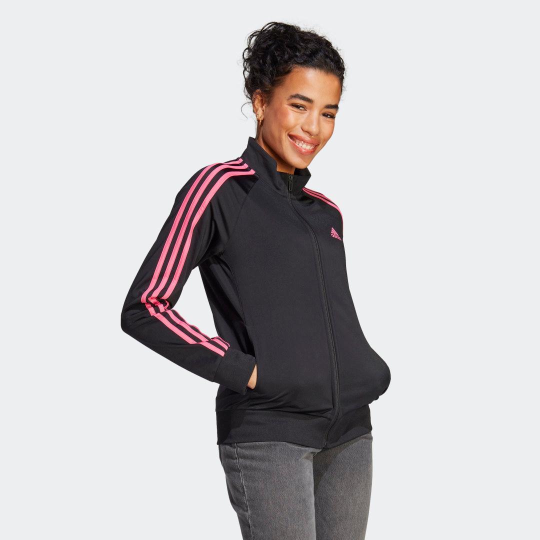 adidas 3-Stripes Track Top Tricot (Shadow /White) Women's Clothing Product Image