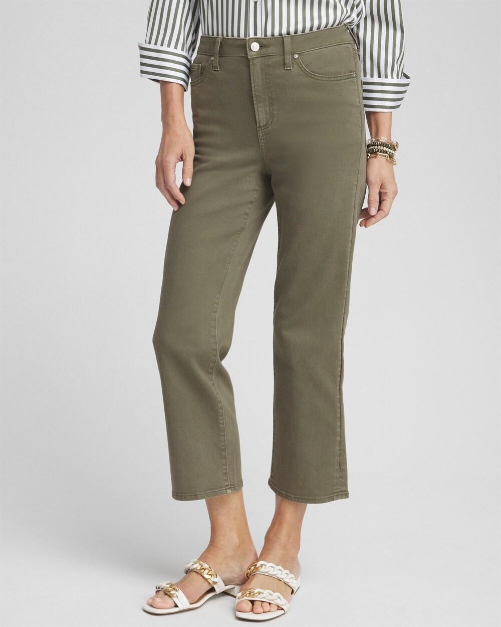 High Rise Straight Cropped Denim Product Image