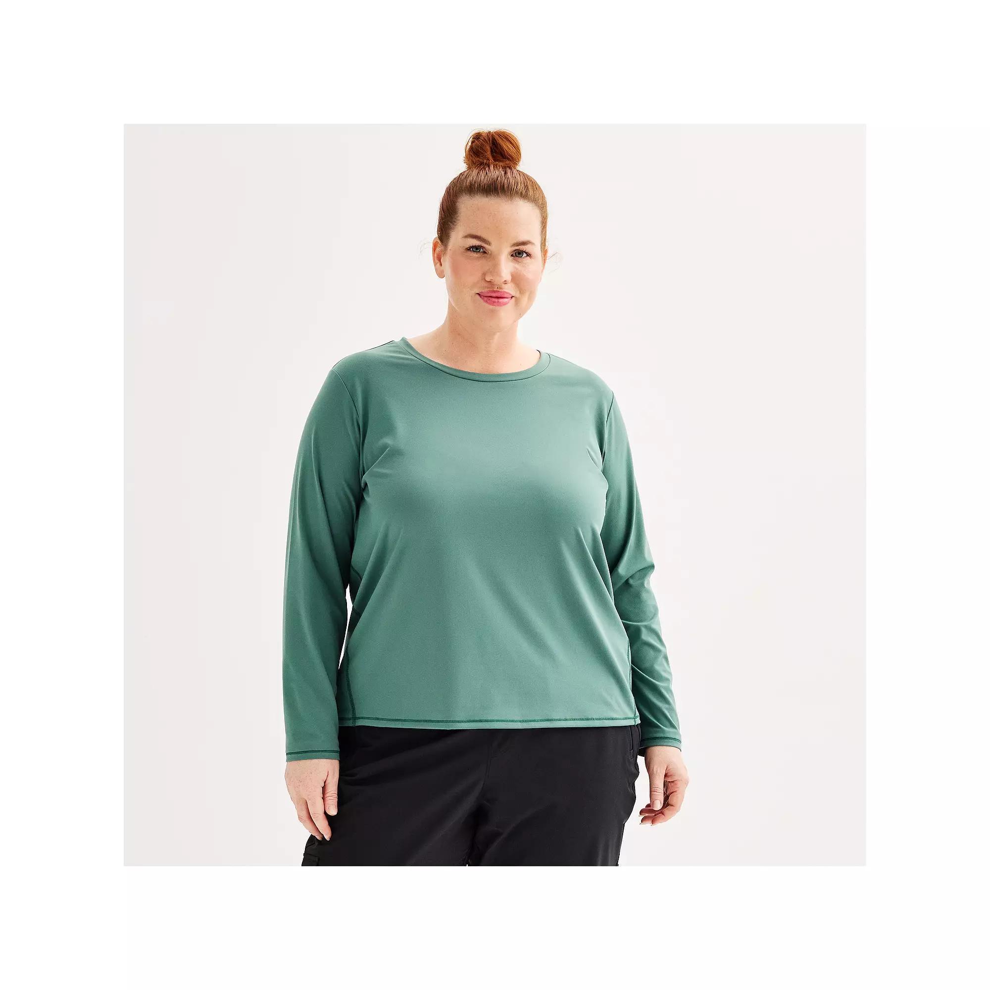 Plus Size Tek Gear® Essential Soft Long Sleeve Tee, Women's, Size: 3XL, Modern White Product Image