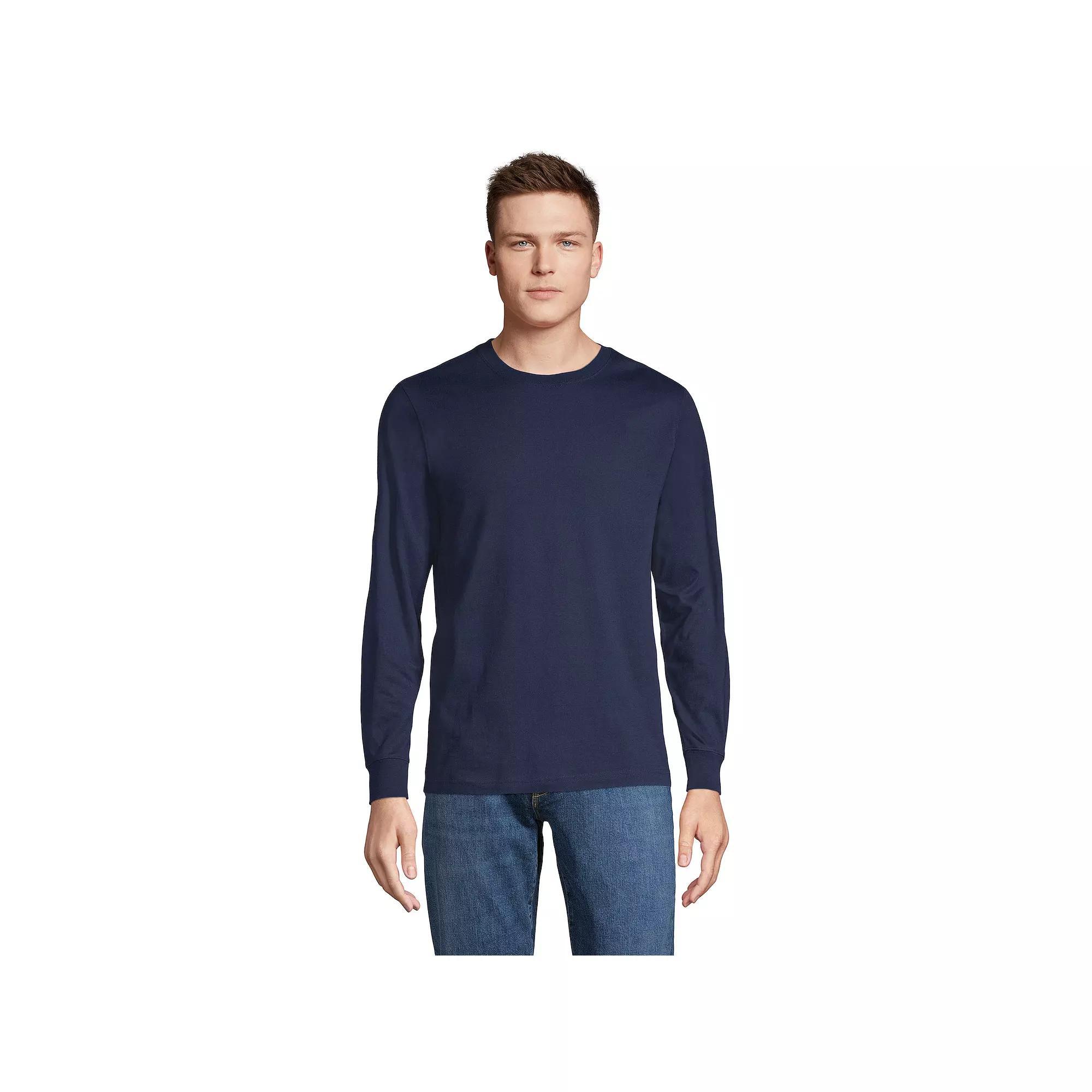 Big & Tall Lands' End Super-T Long Sleeve Classic-Fit Tee, Men's, Size: 2XB, Radiant Blue Product Image
