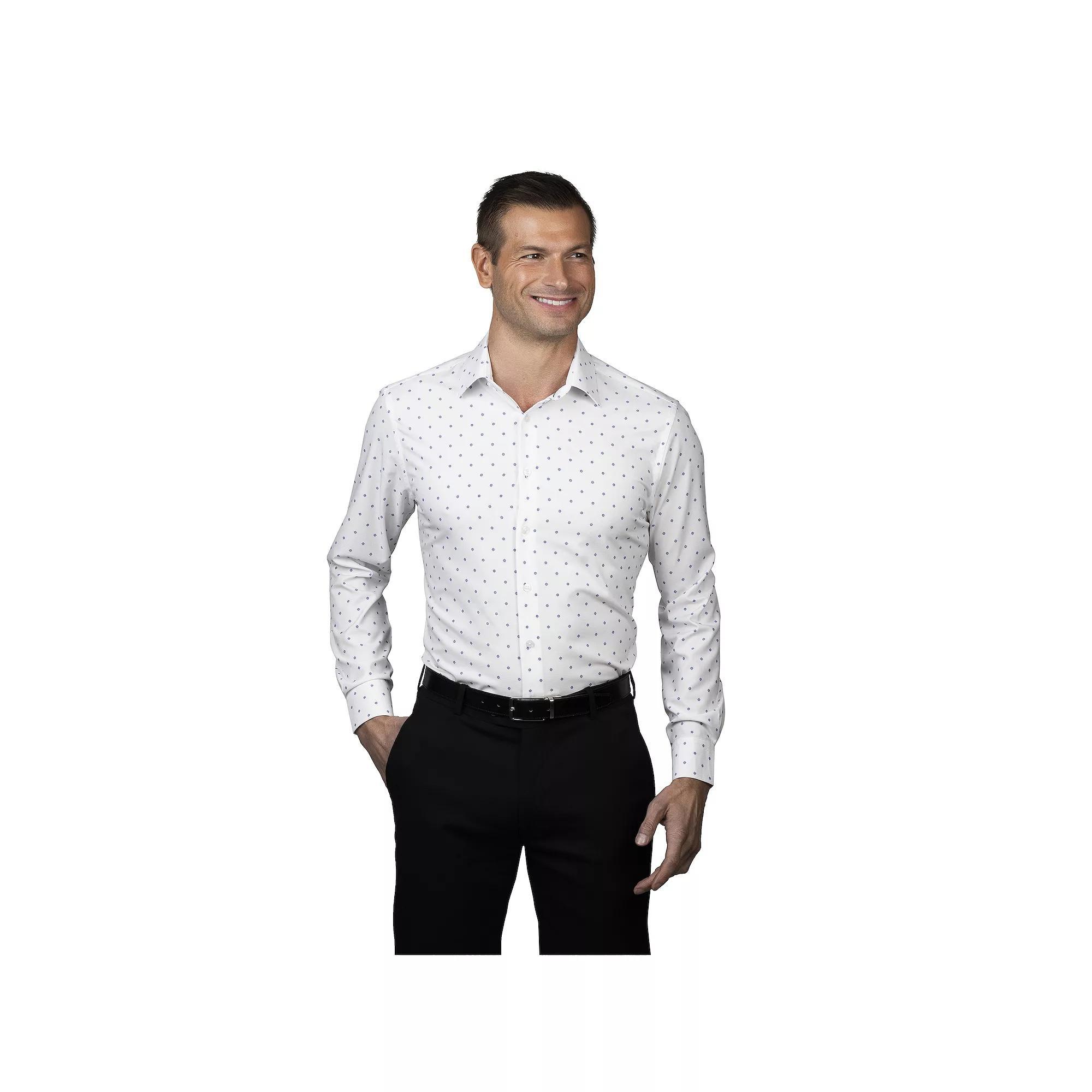 Men's Ben Sherman Slim-Fit Dress Shirt, Size: XL-34/35, Blue Geo White Check Product Image