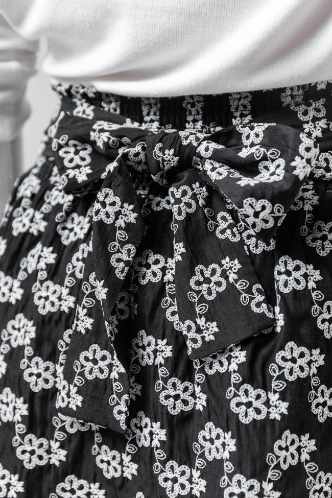 Garden Gathering Black Belted Floral Skort Product Image