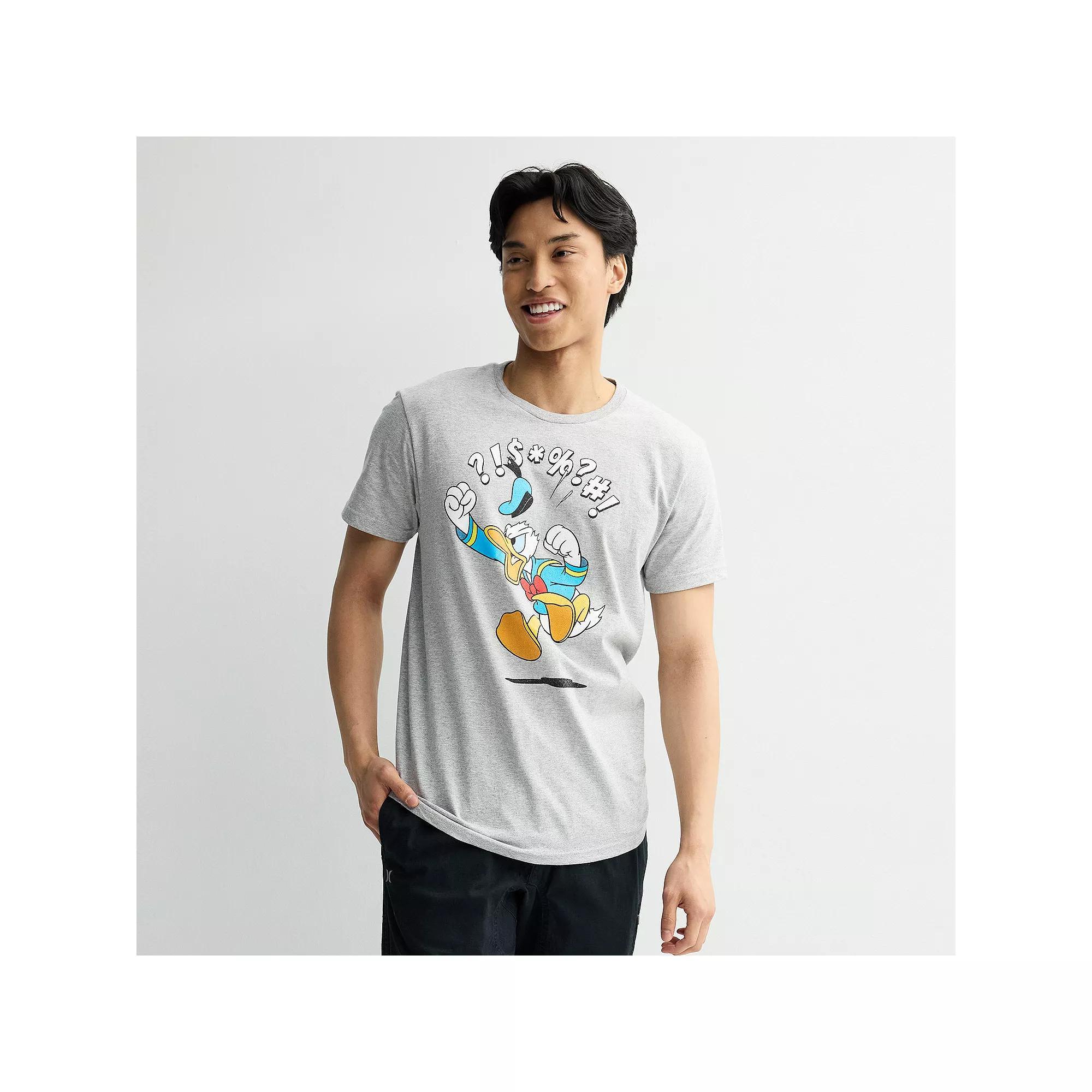 Disney's Donald Duck Men's Graphic Tee, Size: Small, Grey Grey Product Image