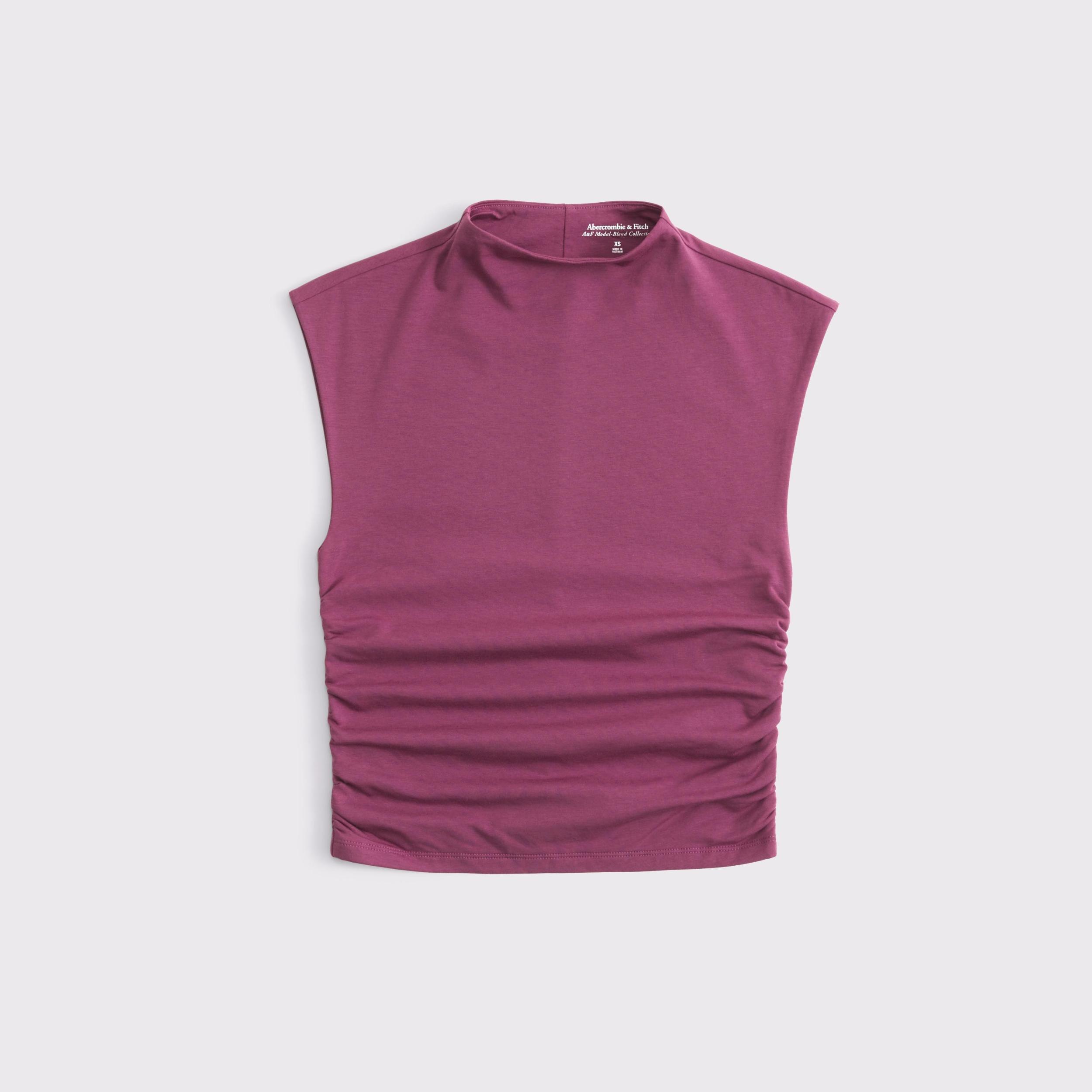Long-Sleeve Grown-On Mockneck Top Product Image