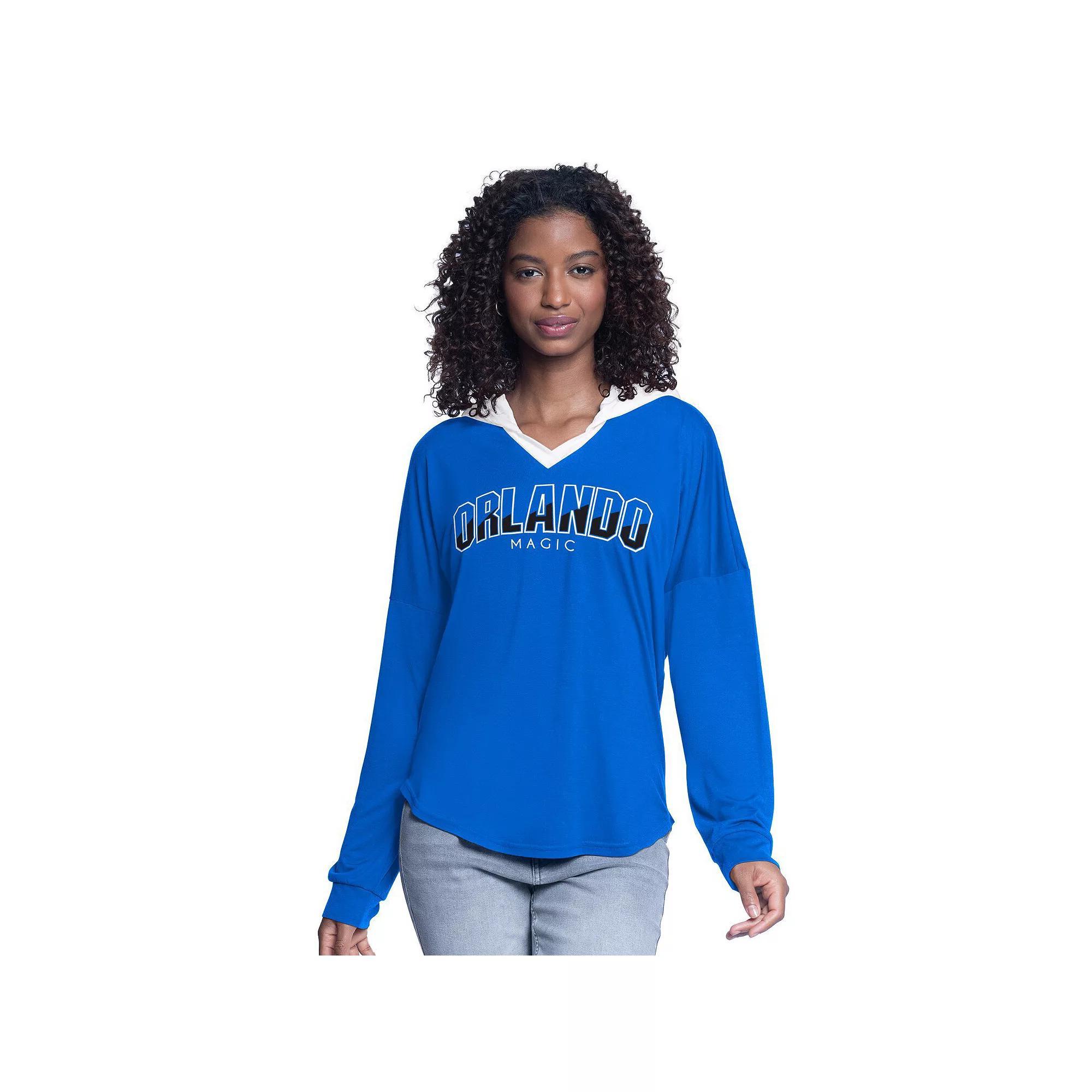 Women's G-III 4Her by Carl Banks Navy Minnesota Timberwolves Bench Player Oversized Long Sleeve Hooded Top, Size: XL, Blue Product Image