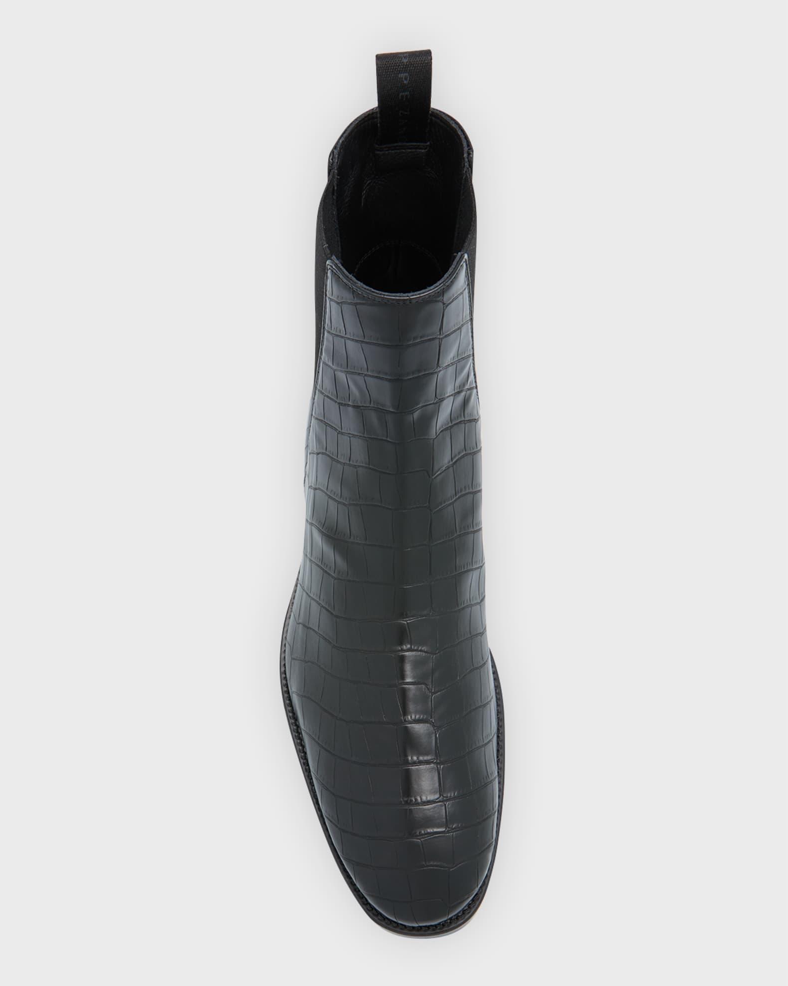 Men's Croc-Embossed Leather Chelsea Boots Product Image