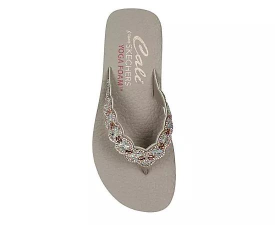 Skechers Cali® Vinyasa Happy Spring Women's Wedge Thong Sandals, Size: 9, Brown Product Image