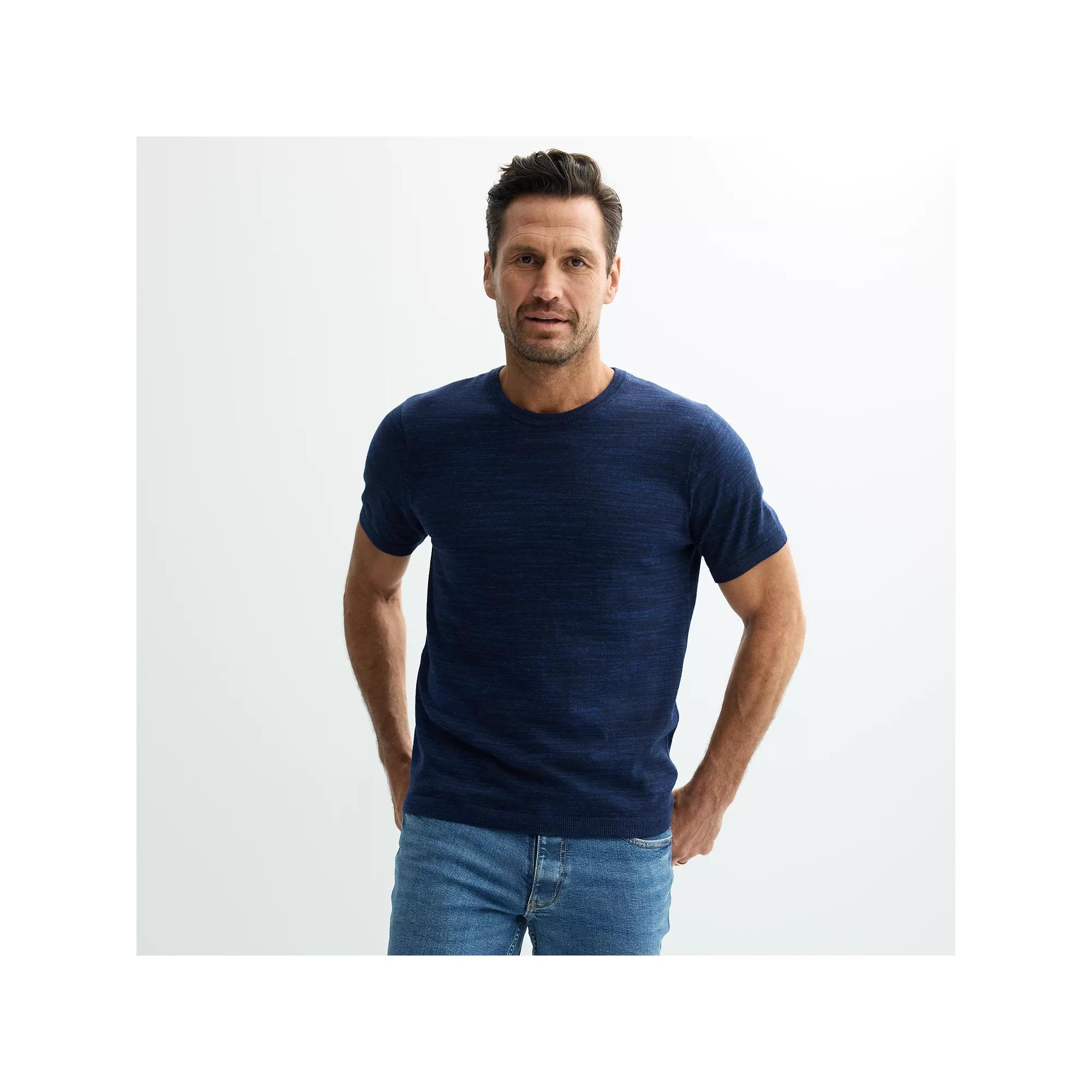 Men's Sonoma Goods For Life® Sweater Crewneck T-Shirt, Size: XXL, Navy Black Grey Product Image
