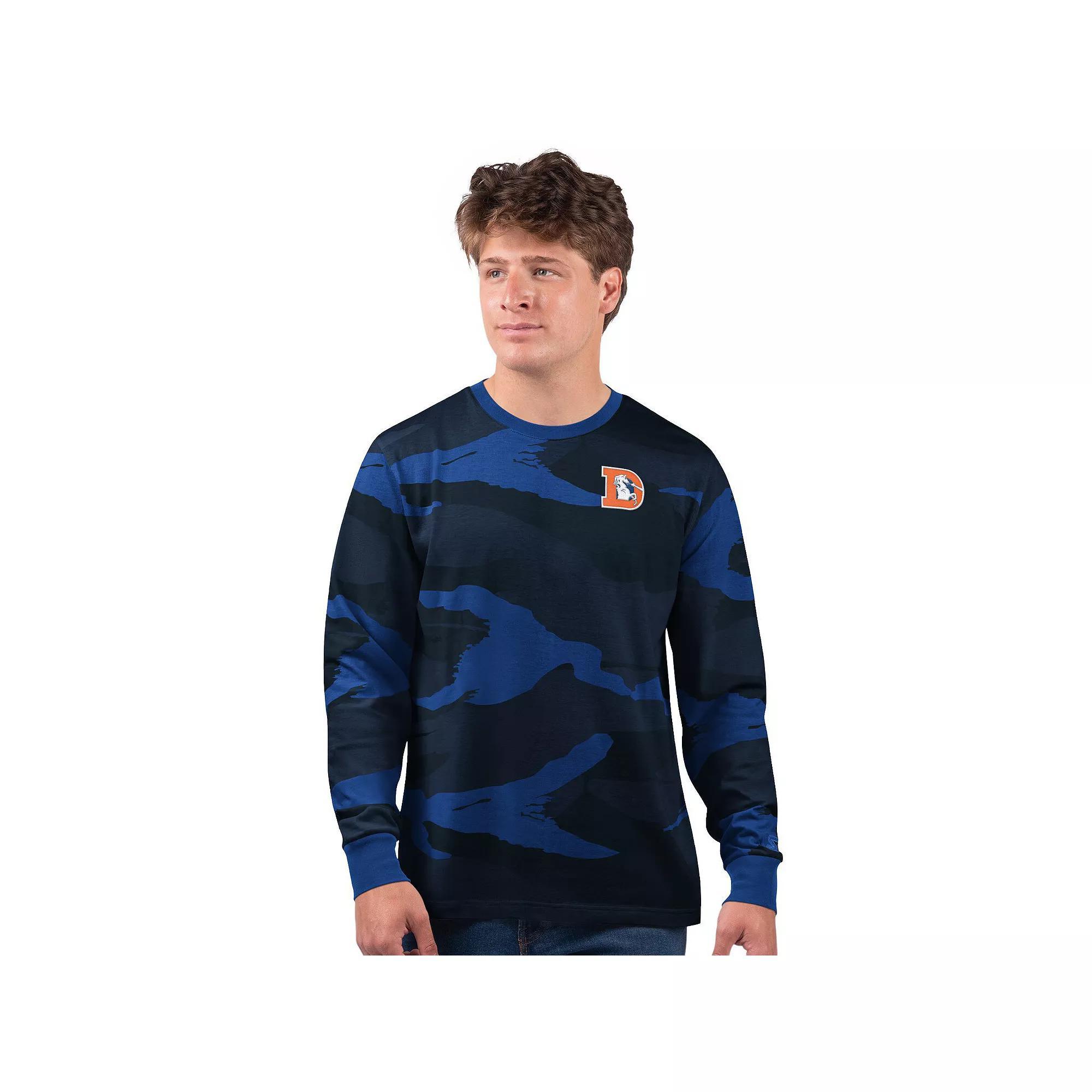 Men's Starter Navy/Royal Denver Broncos Thursday Night Gridiron Vintage Logo Long Sleeve T-Shirt, Size: 2XL, Blue Product Image