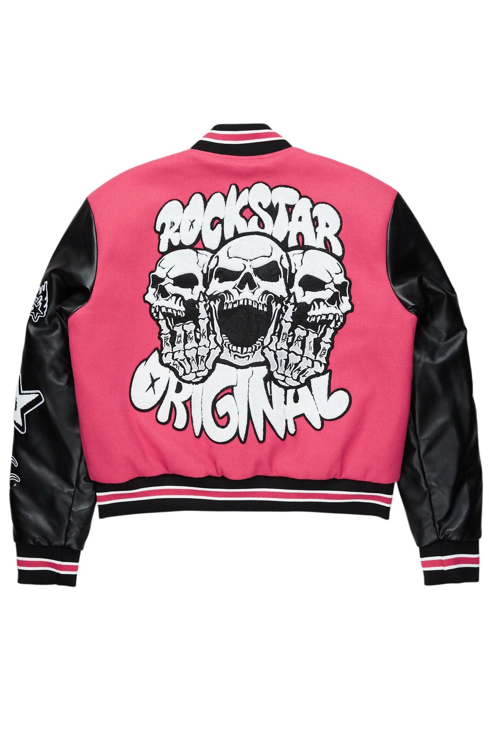 Sharray Fuchsia Oversized Varsity Jacket Female Product Image