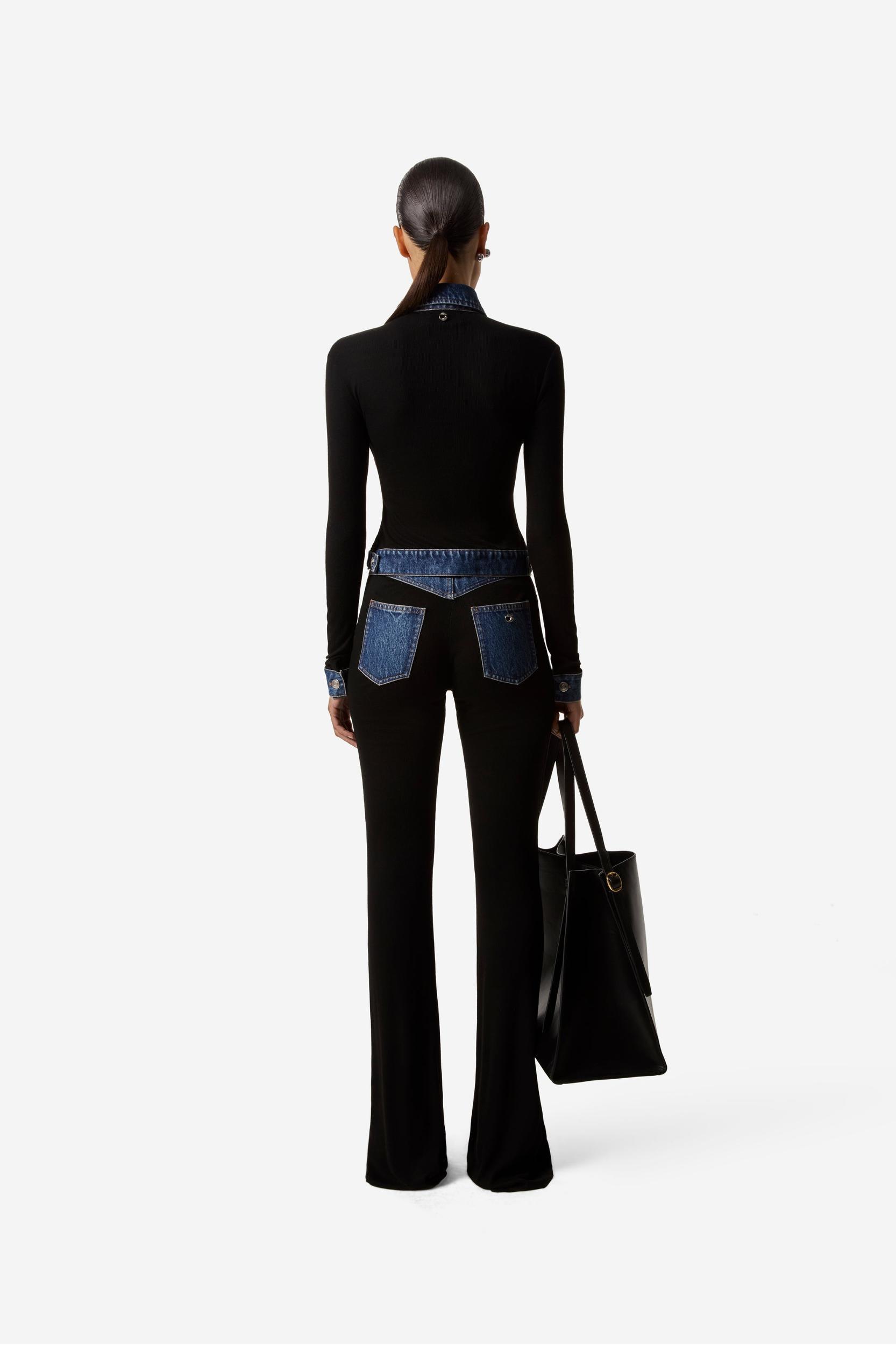 Second Skin Rib Denim Top Product Image