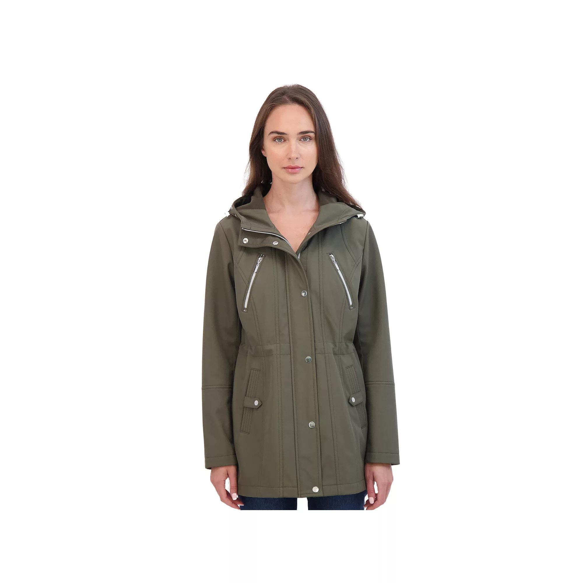 Women's Sebby Collection Hood Water-Resistant Anorak Jacket, Size: Medium, Black Product Image