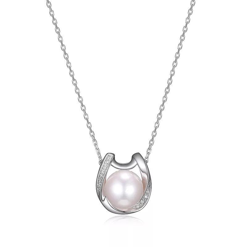 Maralux Sterling Silver Freshwater Cultured Pearl & Diamond Accent Necklace, Women's, Size: 18-20" ADJ Product Image
