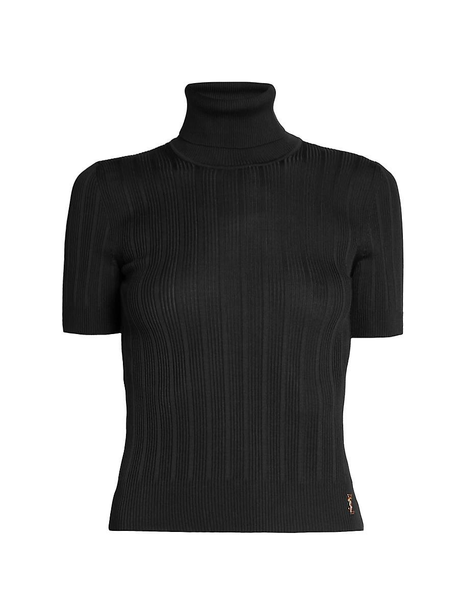 Womens Monogram Top In Ribbed Silk Product Image