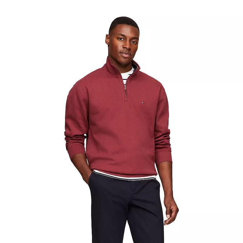 Men's Tommy Hilfiger Logo Quarter-Zip Top, Size: XXL, Milky Way Product Image