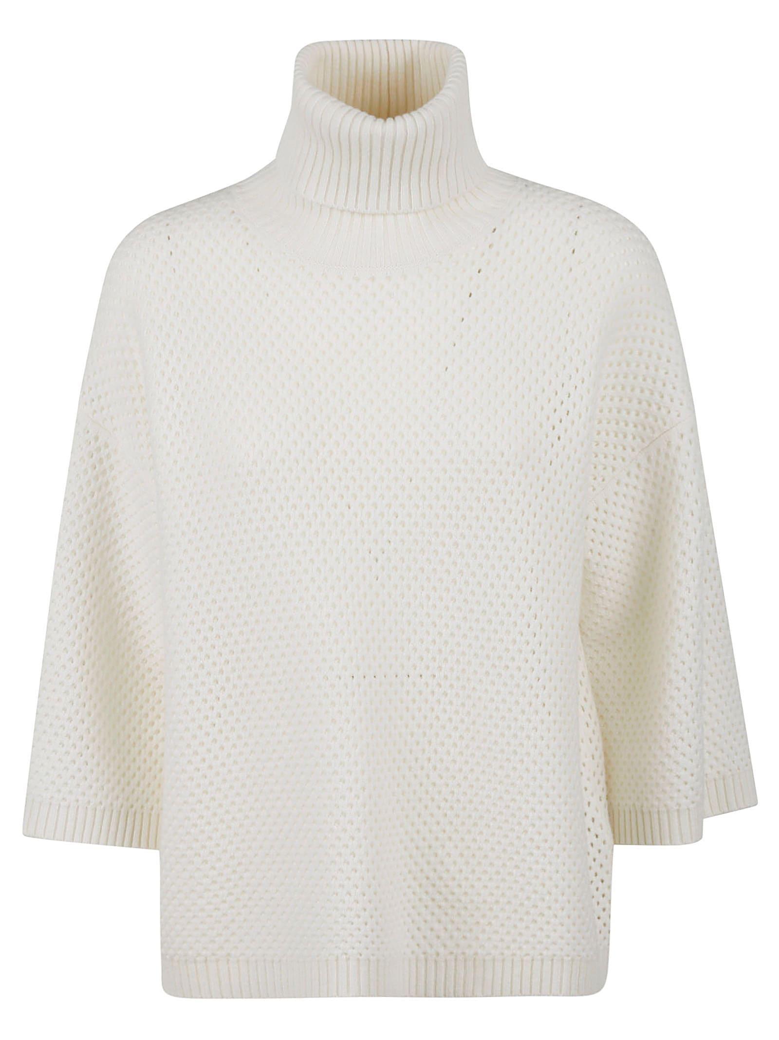 FABIANA FILIPPI Mesh Turtleneck Sweater In Rafia Product Image