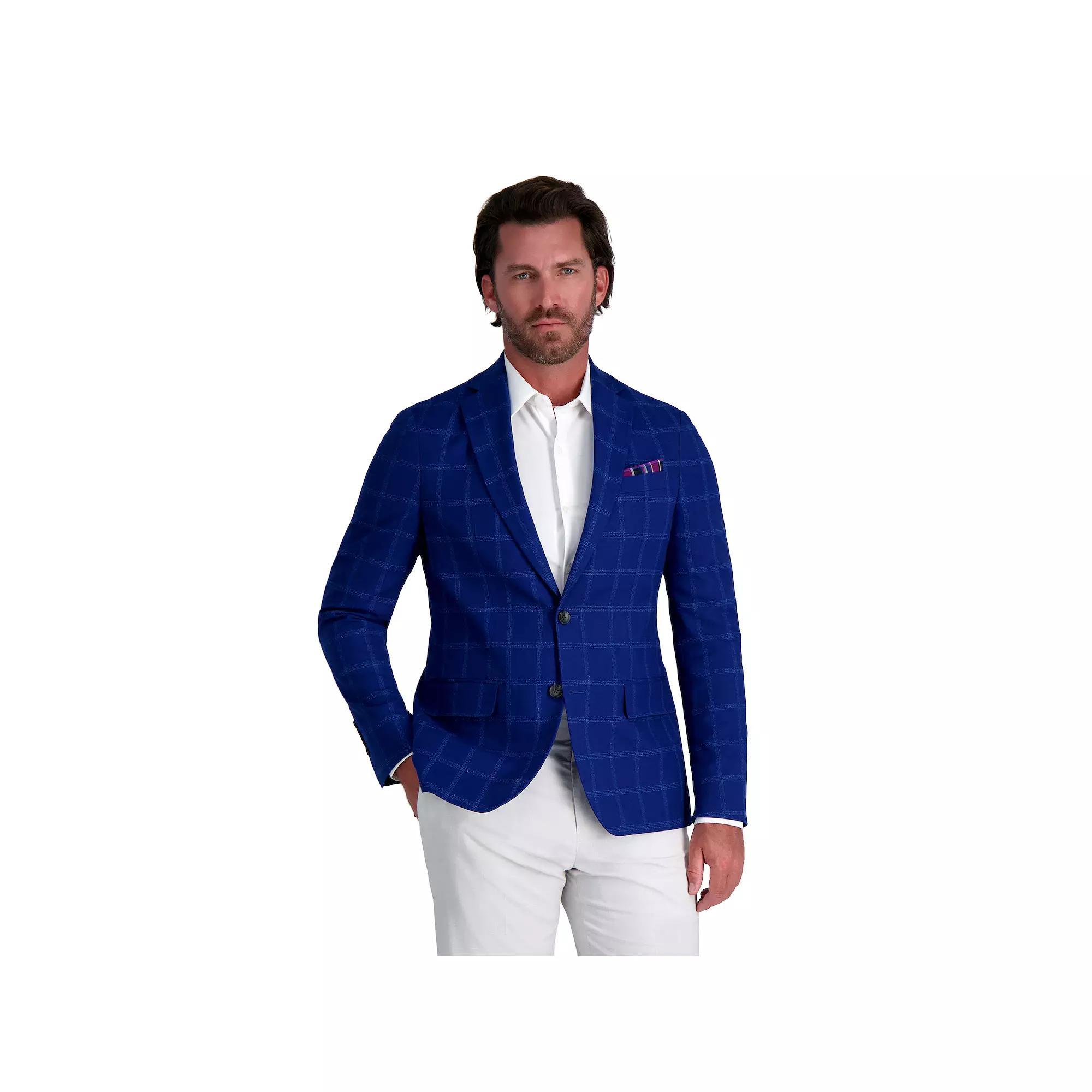 Men's Haggar® Slub Windowpane Slim-Fit Sport Coat, Size: 36 - Regular, Blue Product Image