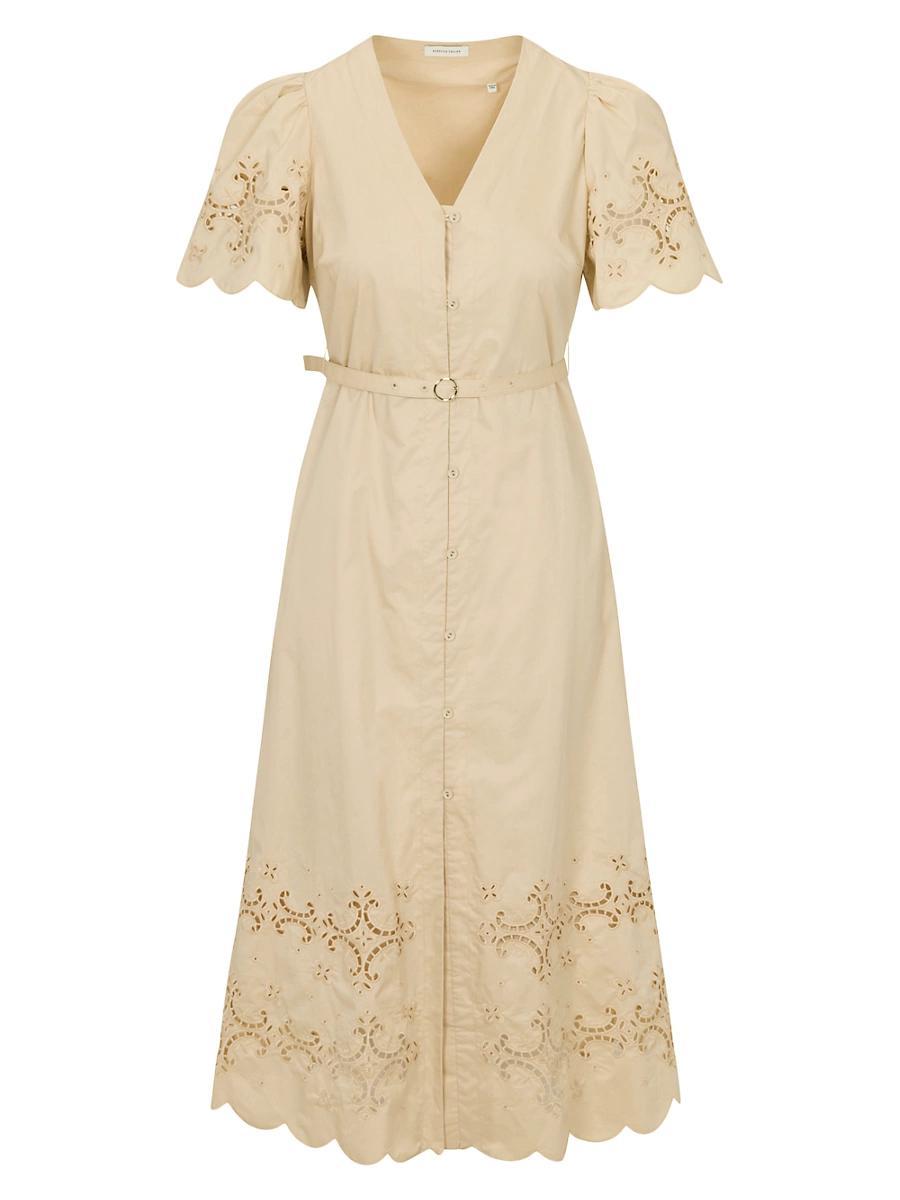 Womens Raquel Embroidered Cotton Midi-Shirtdress Product Image