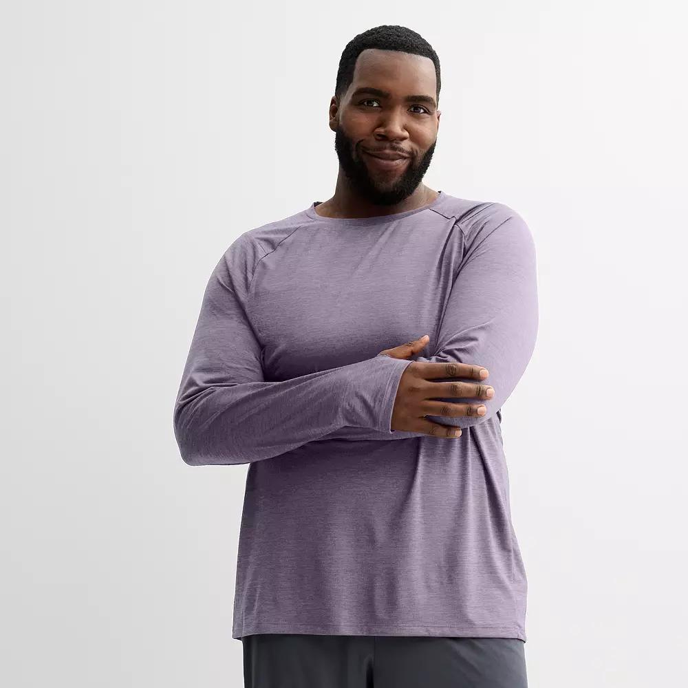 Big & Tall Tek Gear® Dry Tek Long Sleeve Tee, Men's, Size: Medium Tall, Smokey Passion Product Image