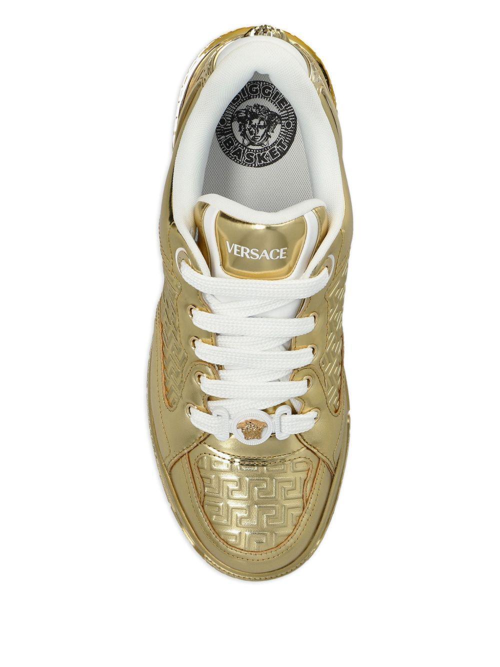 Greca-detail leather sneakers Product Image
