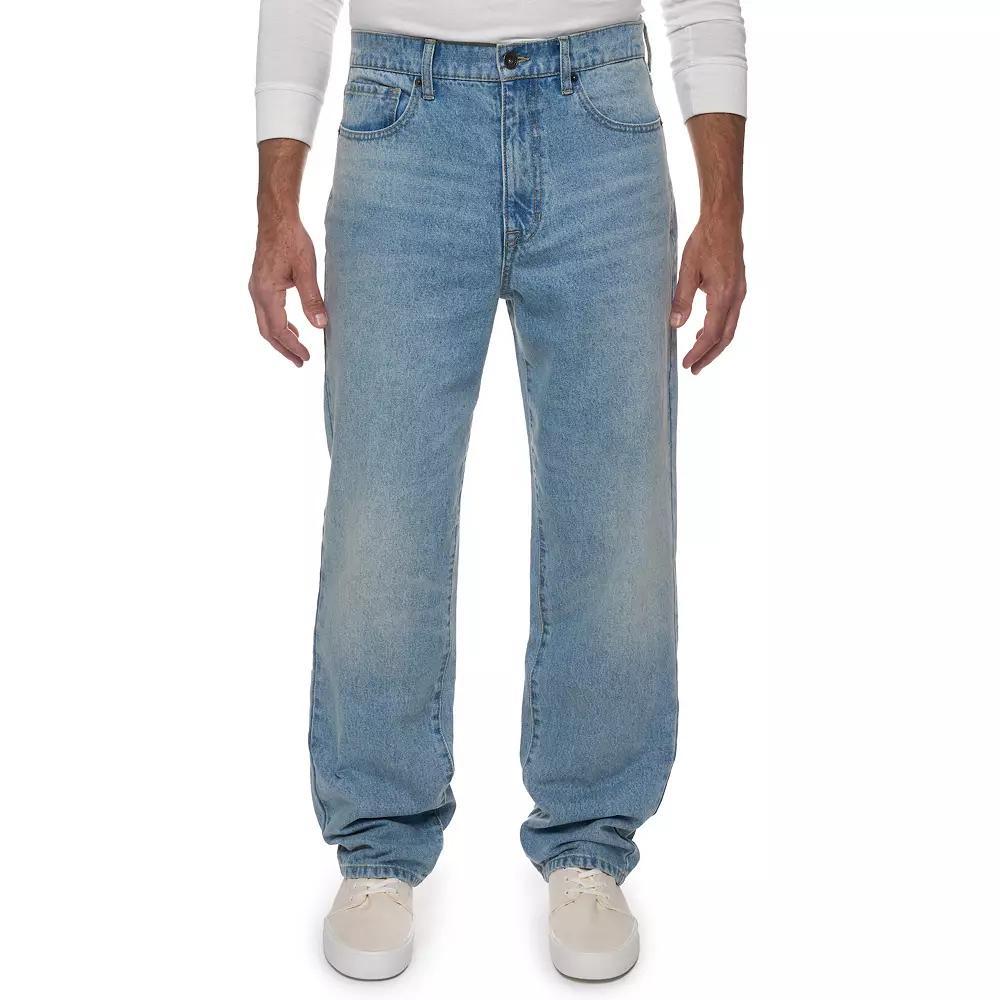 Men's Lazer Loose Fit Denim Jeans, Size: 34 X 32, Marcus Blue Product Image