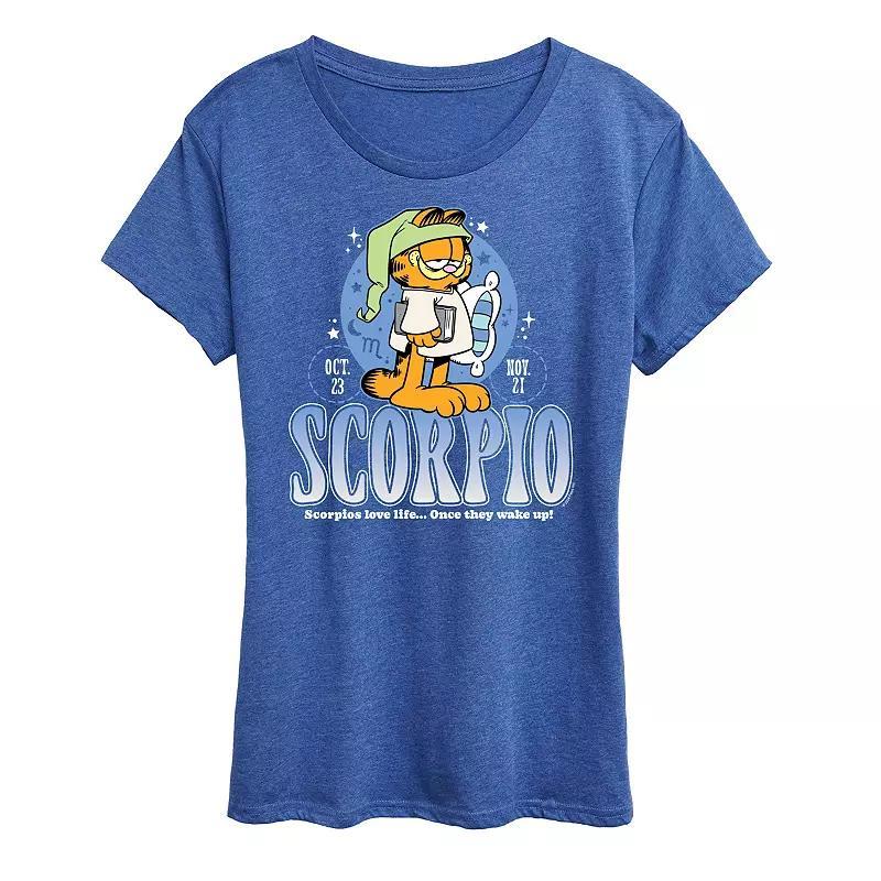 Womens Garfield Scorpio Graphic Tee Blue Product Image