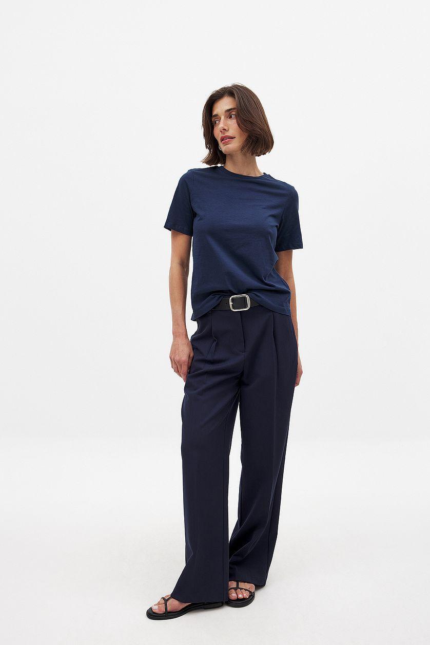 Round Neck Cotton T-Shirt Product Image