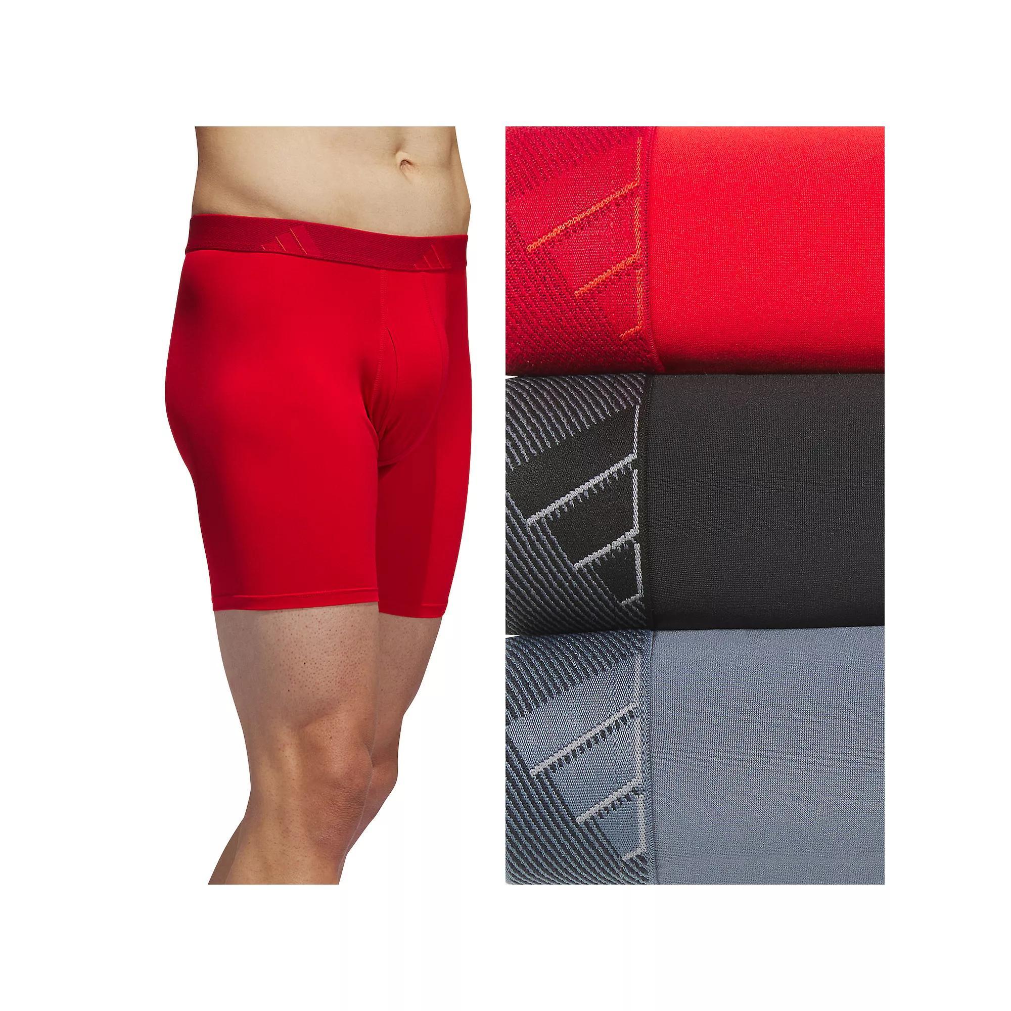 Men's adidas 3-pack Microfiber Boxer Briefs, Size: Large, Better Red Black Product Image