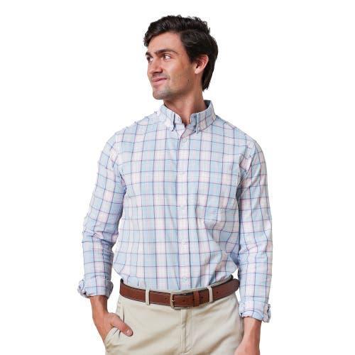 Hope & Henry Men's Organic Stretch Poplin Shirt in English Blue Plaid at Nordstrom, Size Small Product Image