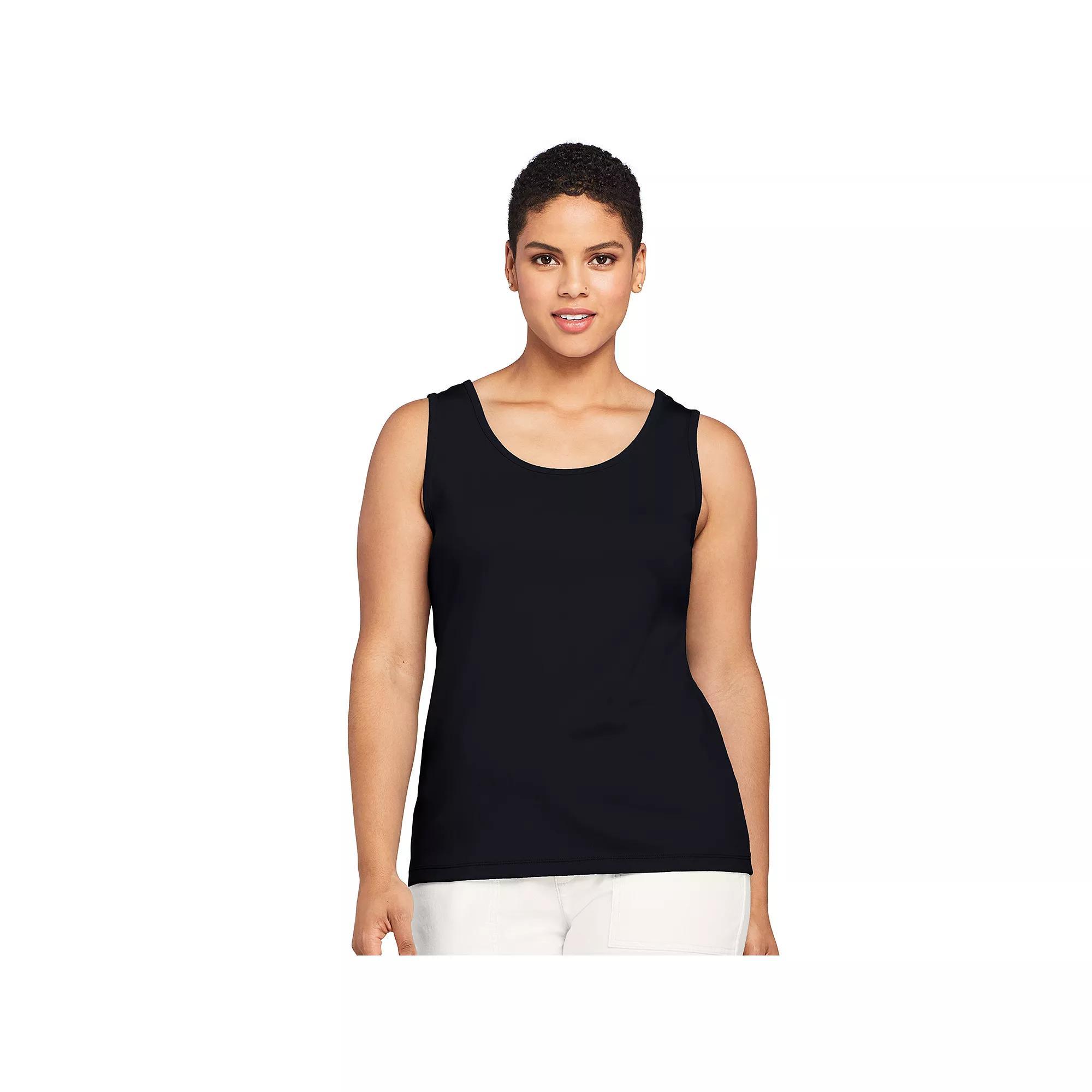 Women's Lands' End Cotton Tank Top, Size: XL, White Product Image