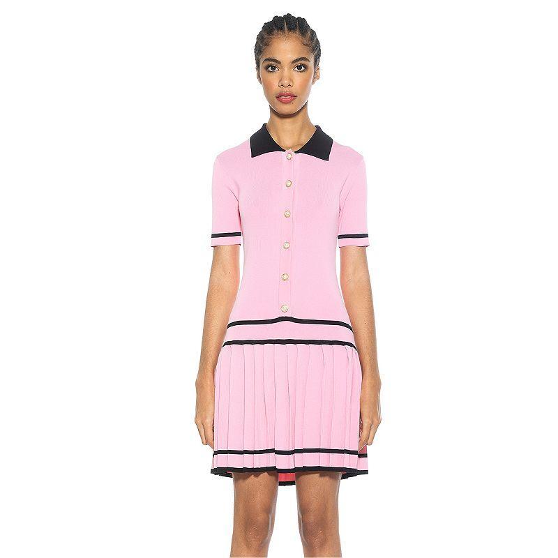 Women's ALEXIA ADMOR Lucinda Collared Short Sleeve Tennis Dress, Size: Medium, Halogen Blue Product Image