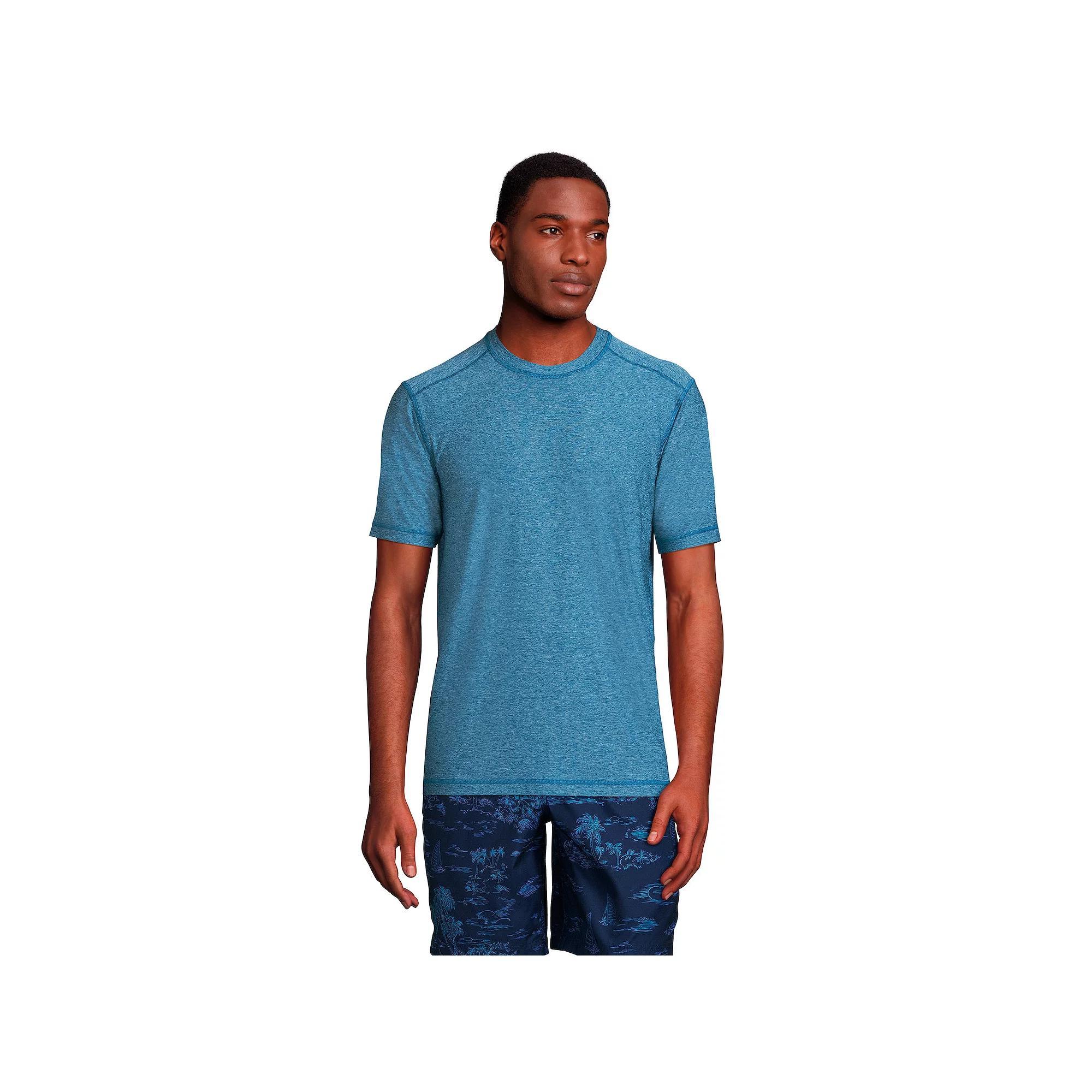 Big & Tall Lands' End SPF Short Sleeve Tee, Men's, Size: XL Tall, Evening Blue Grey Product Image