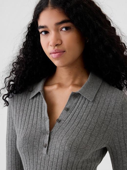 CashSoft Polo Sweater Mini Dress Product Image