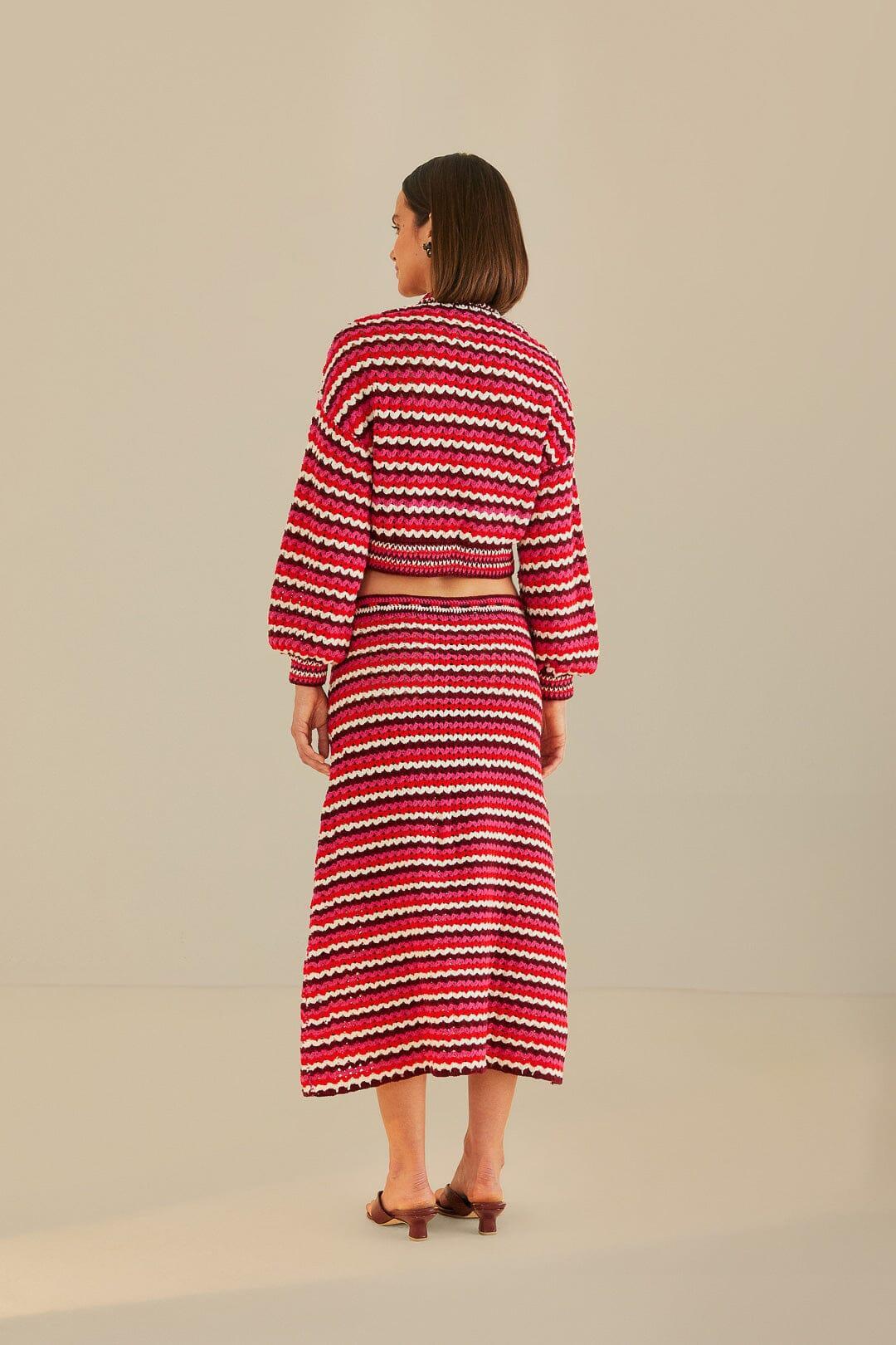 Colorful Stripes Crochet Skirt, COLORFUL STRIPES / XS Product Image